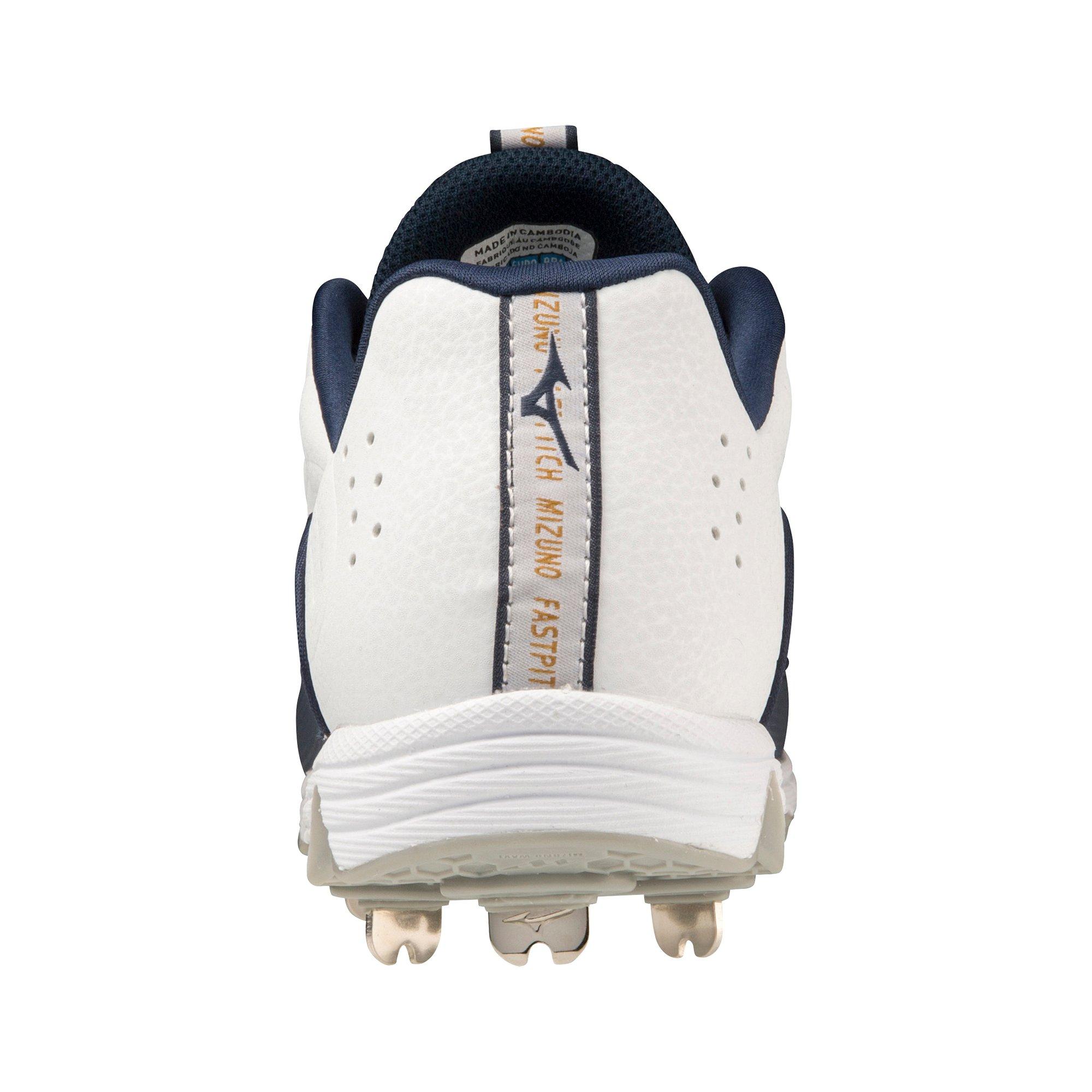 Mizuno 9-Spike Swift 8 Fastpitch "White/Navy" Women's Softball Cleat - WHITE/NAVY Thumbnail View 5