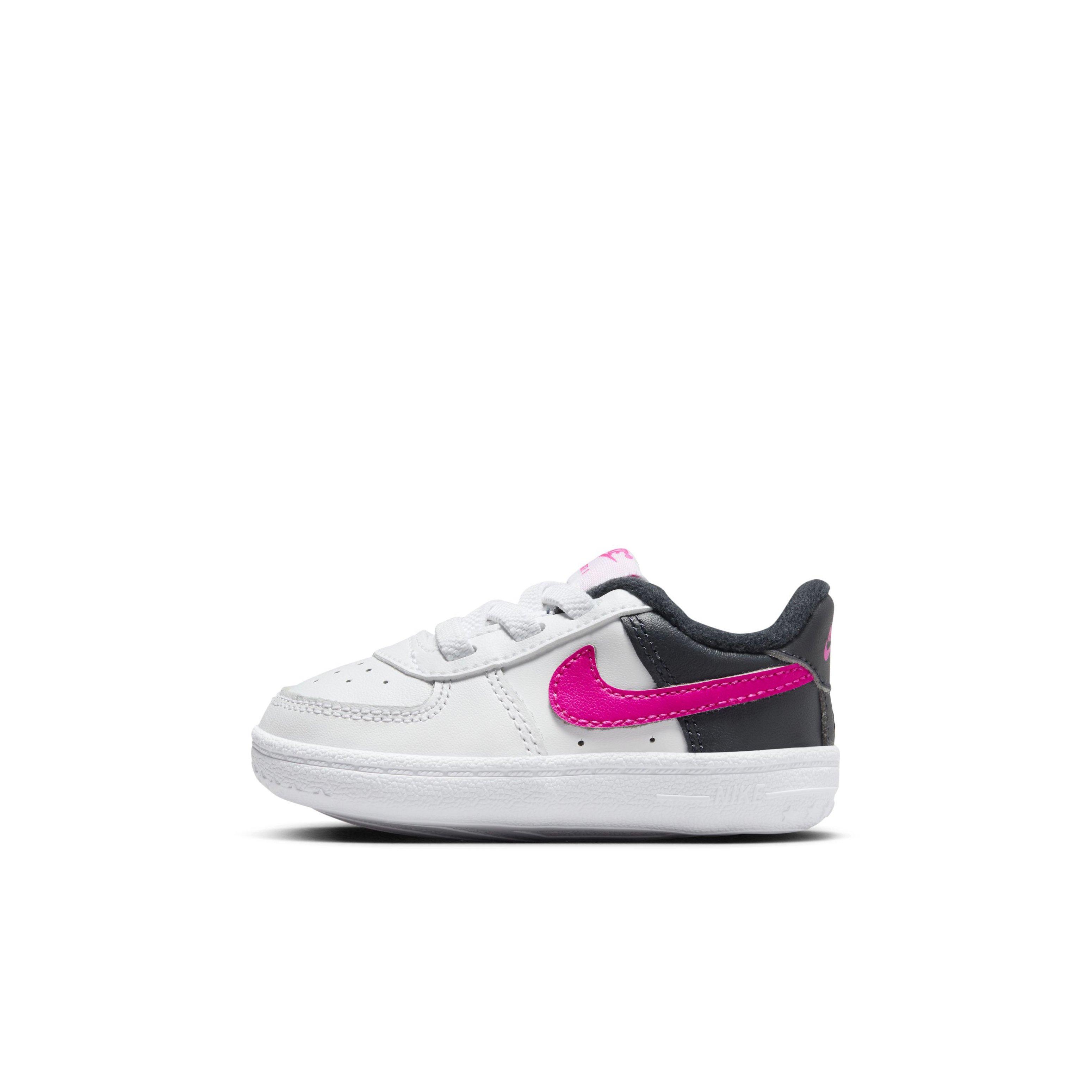 Nike Force 1 White Dark Obsidian Fierce Pink Infant Girls Shoe