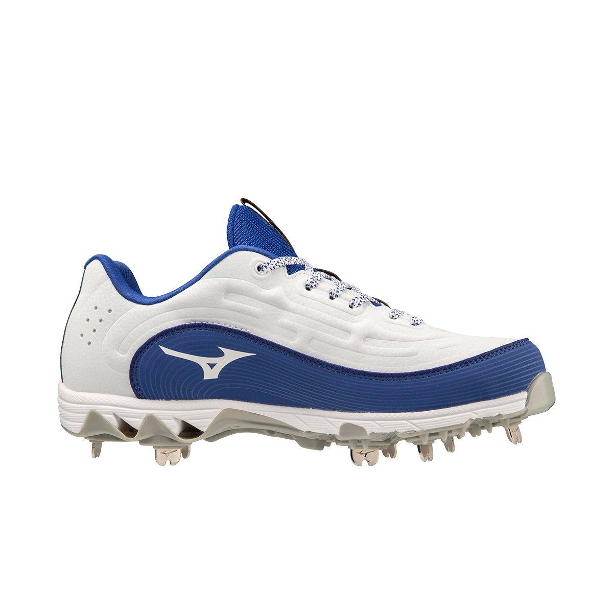 Mizuno 9-Spike Swift 8 Fastpitch "White/Royal" Women's Softball Cleat - WHITE/ROYAL Thumbnail View 1