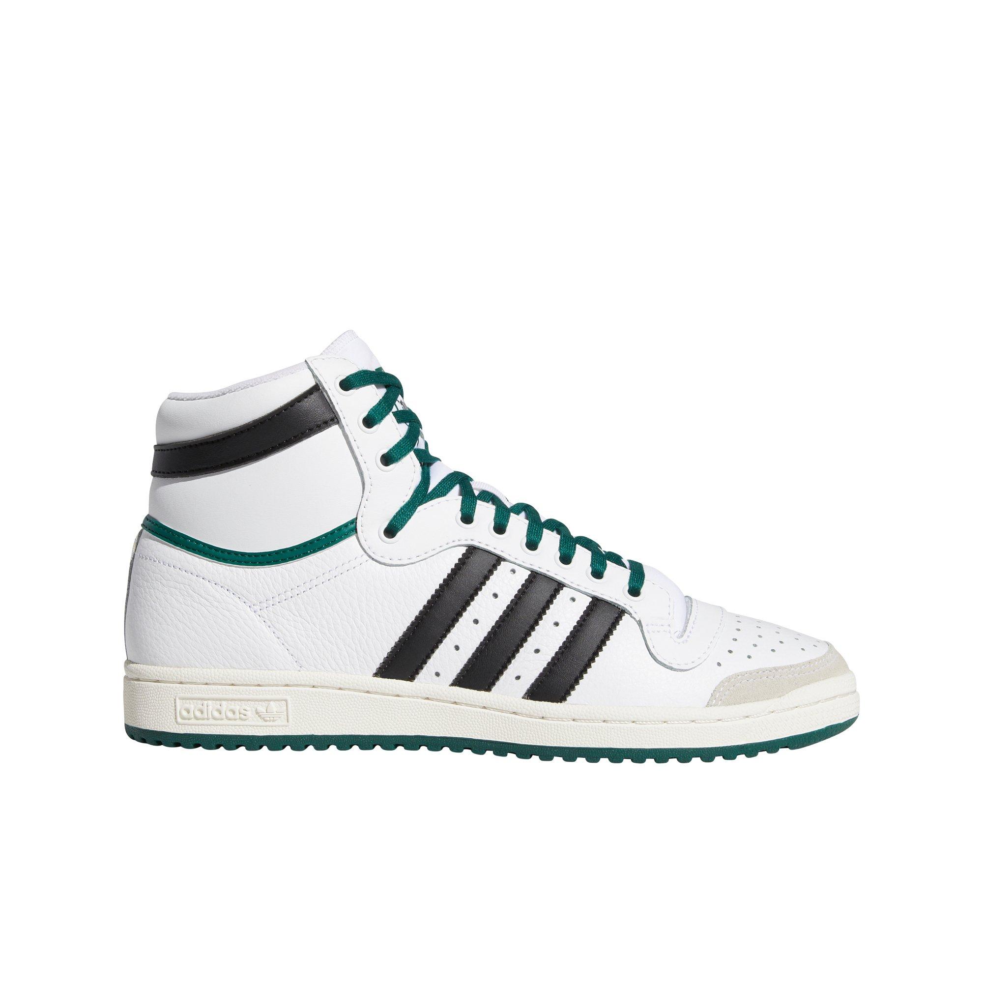  adidas Originals Top Ten Hi Mens Trainers Sneakers (UK 4 US  4.5 EU 36 2/3, White Black Green EF6364)