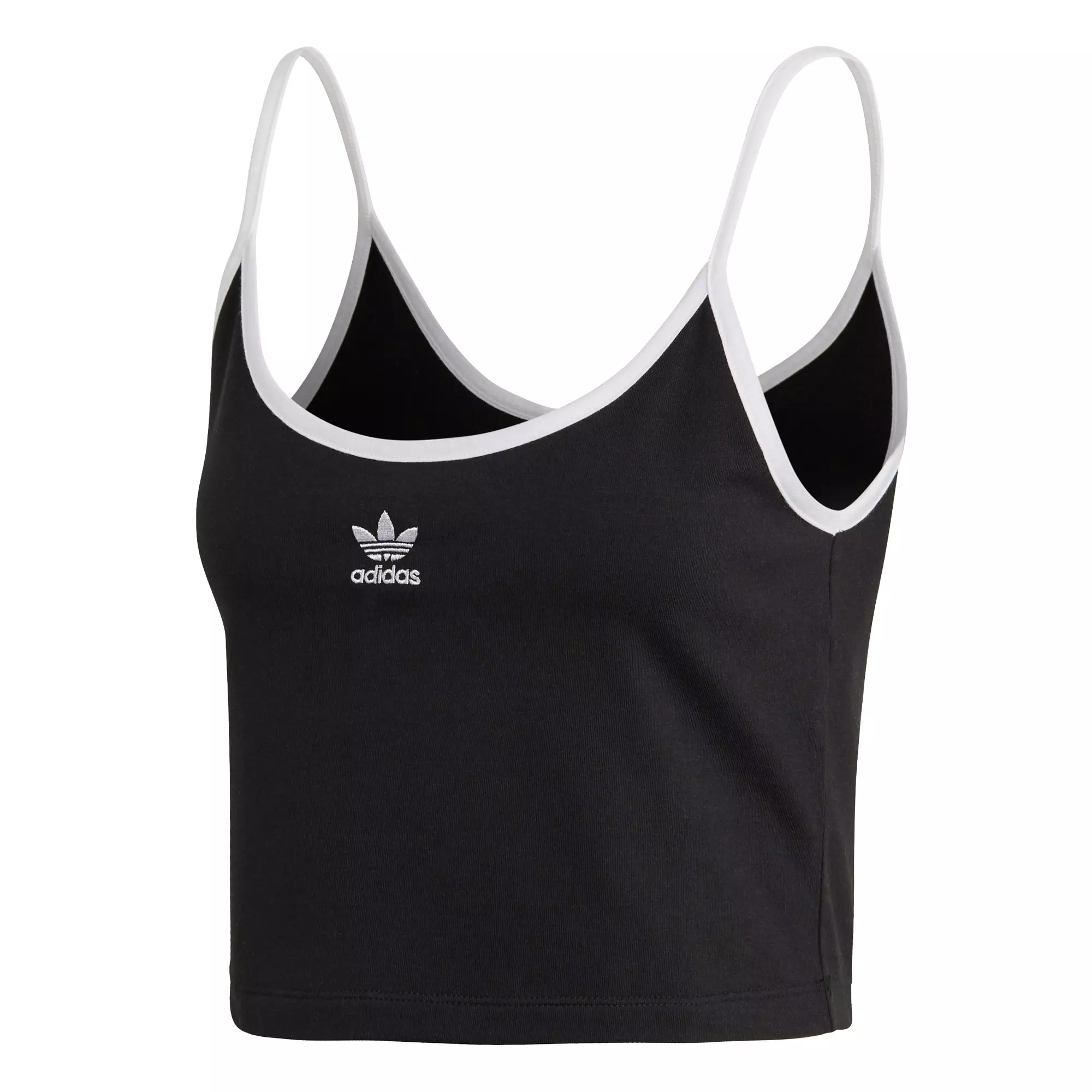 adidas Womens' Spaghetti Strap Crop Tank Top - BLACK