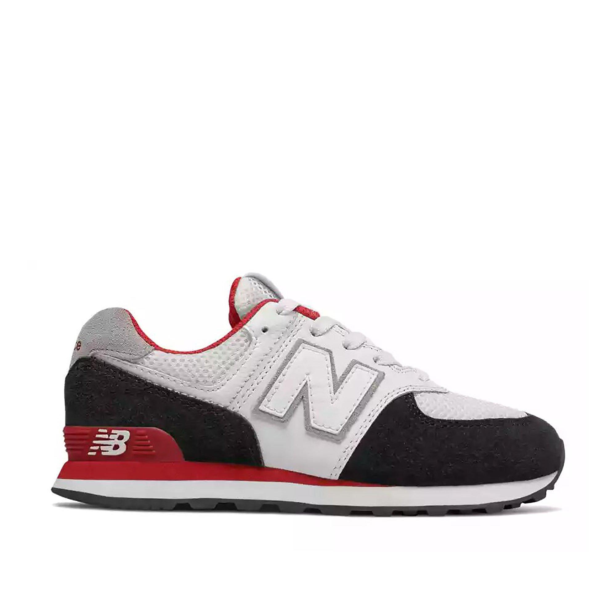 new balance 574 black with team red