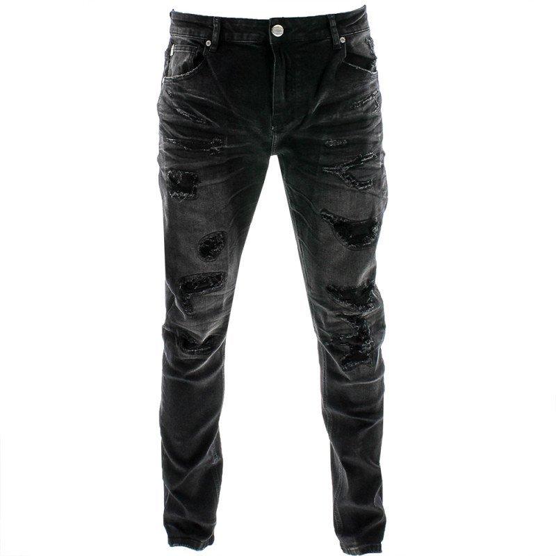 grindhouse men's sanded ripped jeans