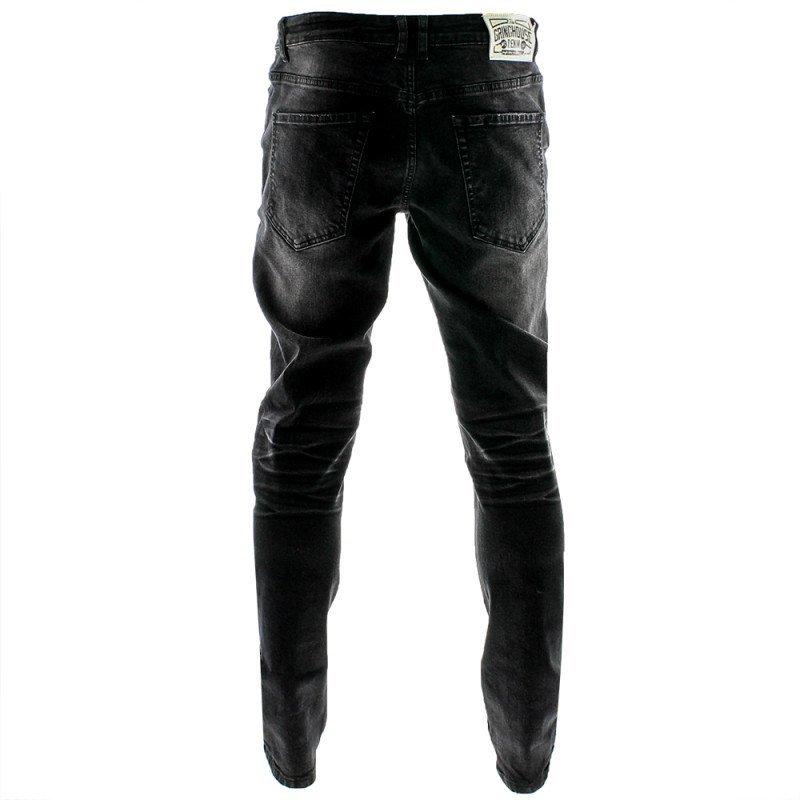 grindhouse men's black distressed jeans