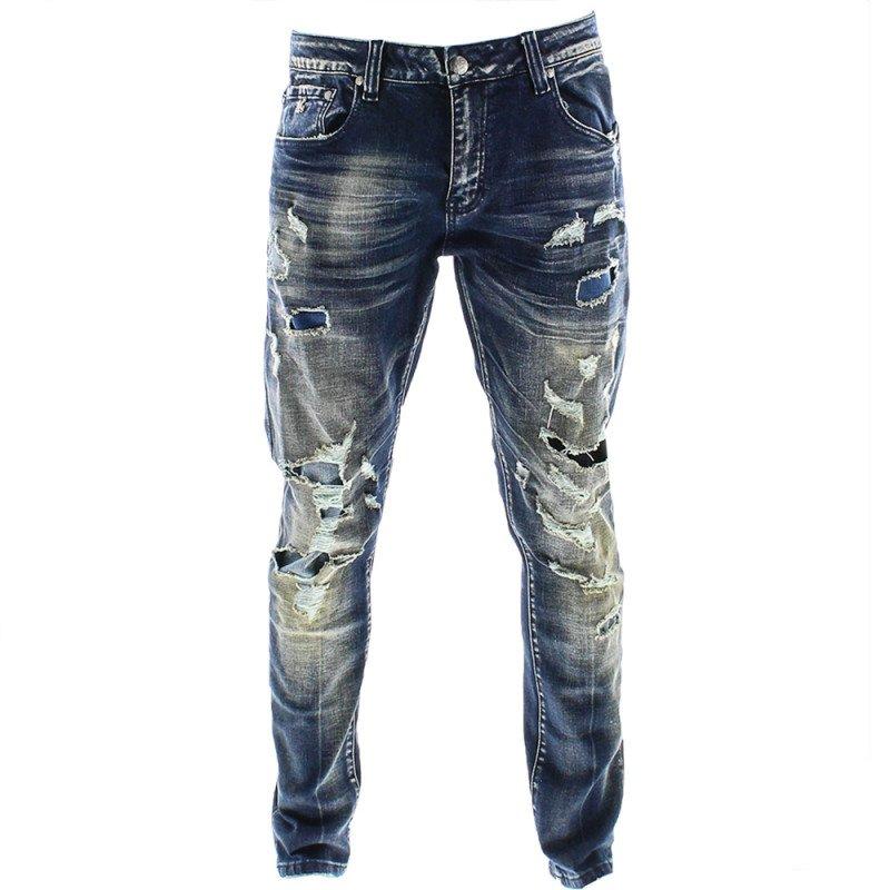 grindhouse men's black distressed jeans