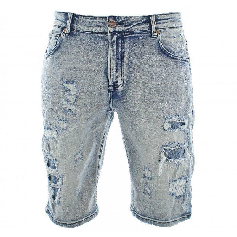 grindhouse ripped denim shorts