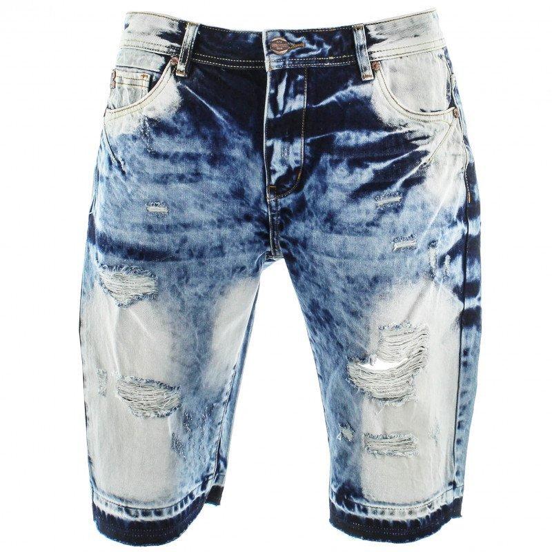 mens bleached denim shorts