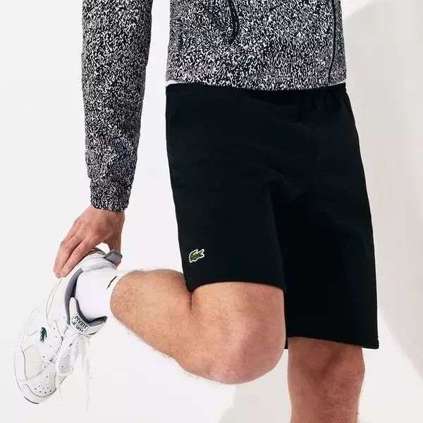 Lacoste Men's Sport Tennis Fleece Shorts - BLACK