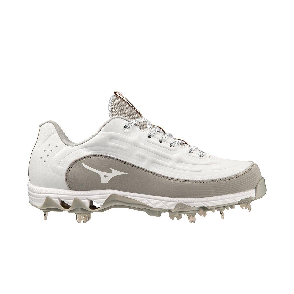 Mizuno 9-Spike Swift 8 Fastpitch "White/Grey" Women's Softball Cleat - WHITE/GREY Thumbnail View 1