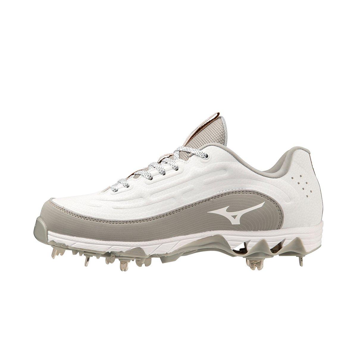 Mizuno 9-Spike Swift 8 Fastpitch "White/Grey" Women's Softball Cleat - WHITE/GREY Thumbnail View 2