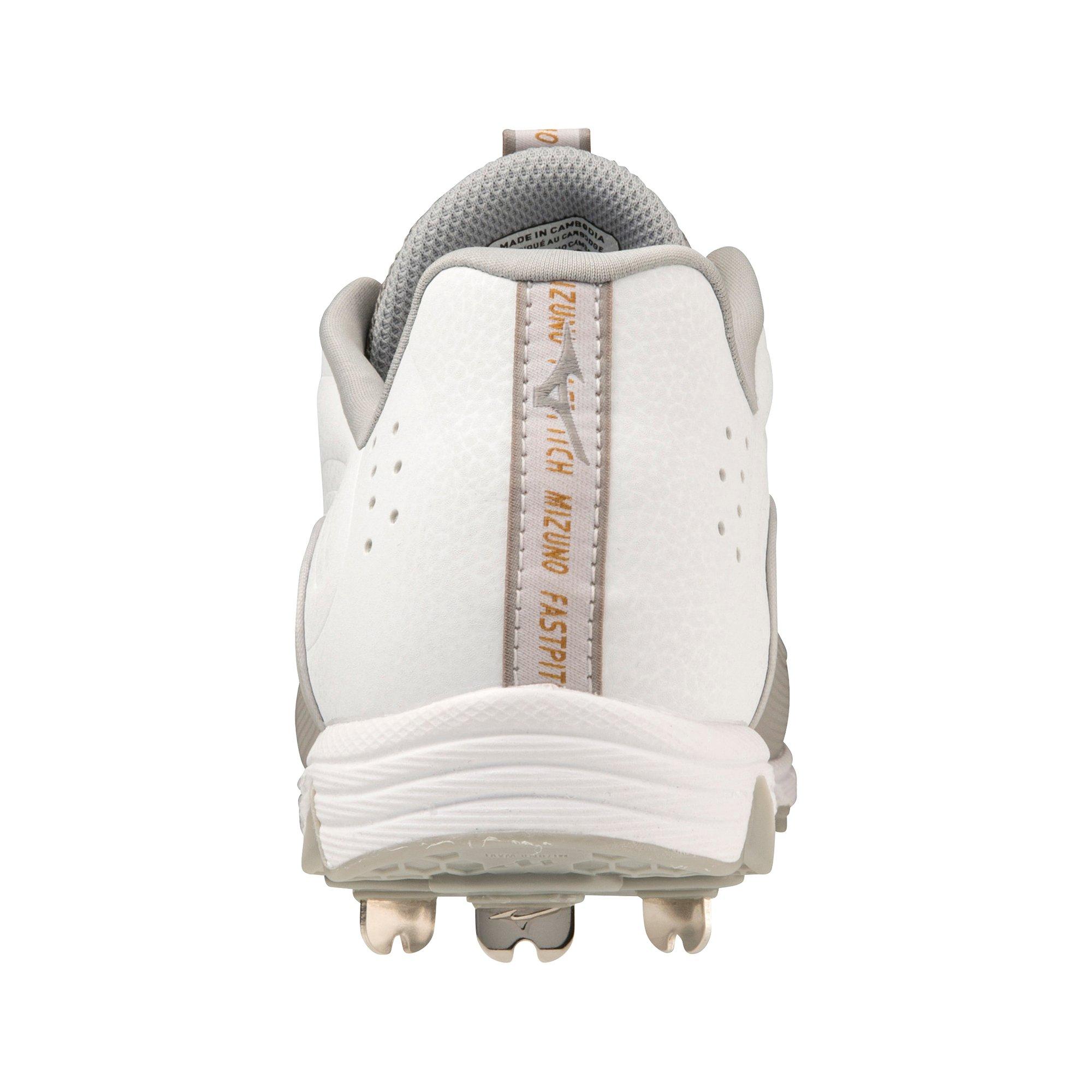 Mizuno 9-Spike Swift 8 Fastpitch "White/Grey" Women's Softball Cleat - WHITE/GREY Thumbnail View 5