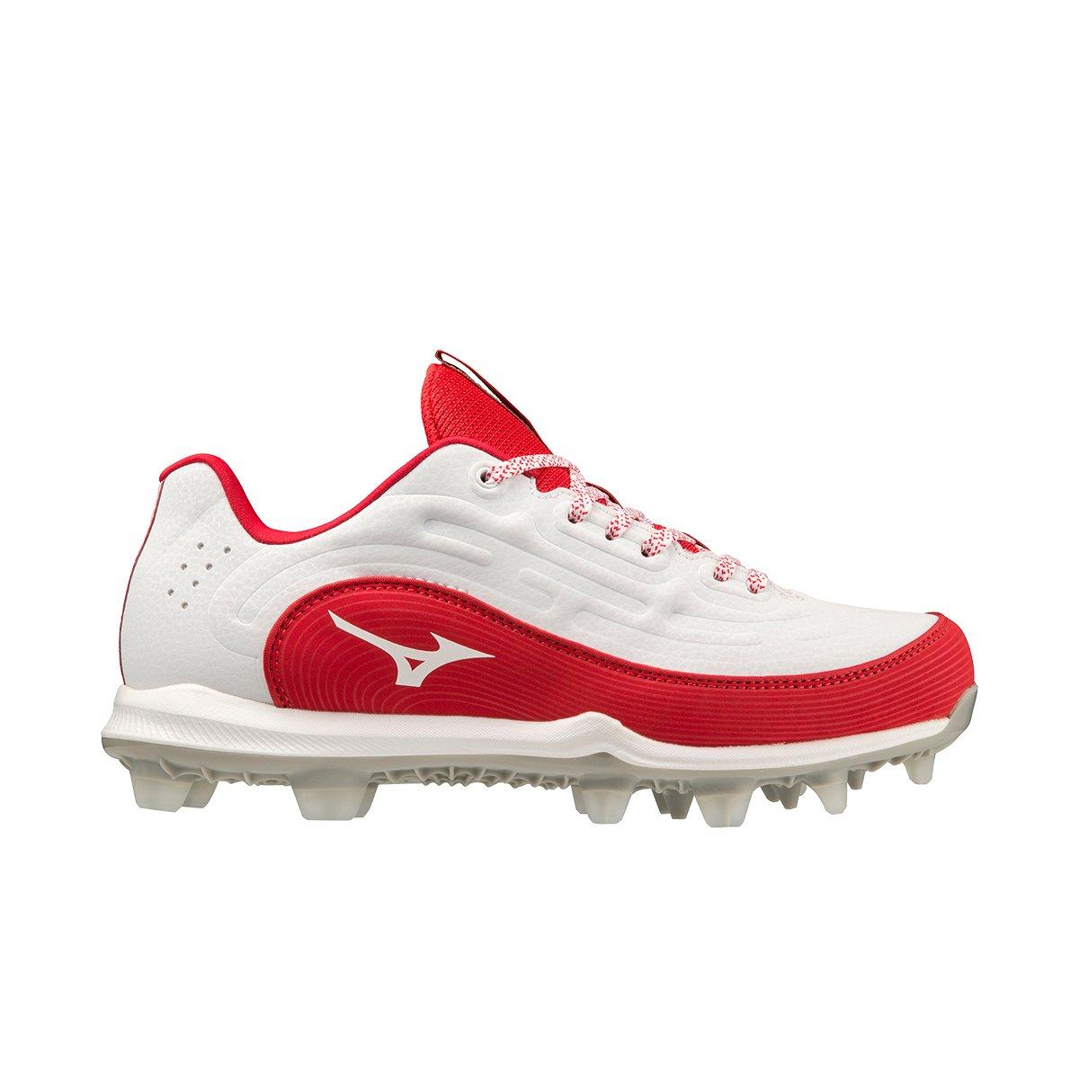 Mizuno Advanced Finch Elite 6 TPU "White/Red" Women's Softball Cleat - WHITE/RED Thumbnail View 1