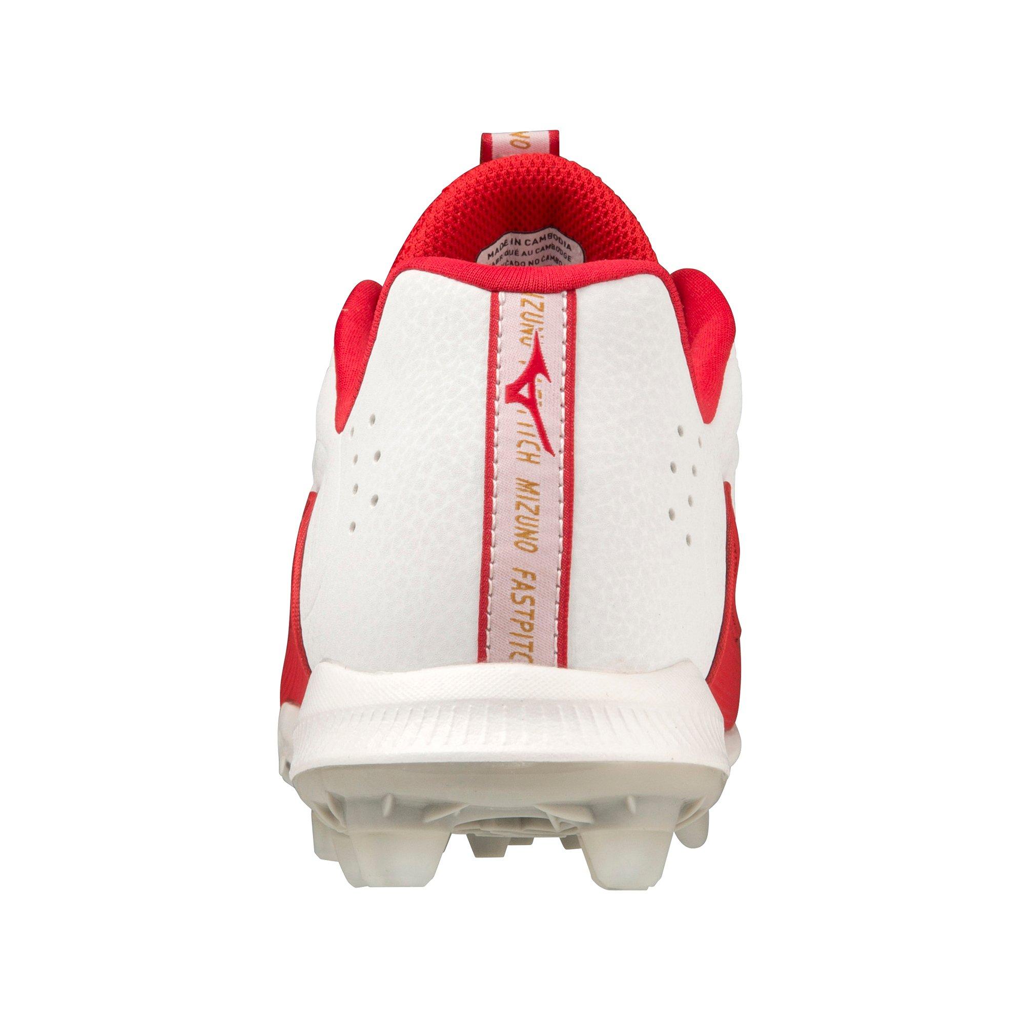 Mizuno Advanced Finch Elite 6 TPU "White/Red" Women's Softball Cleat - WHITE/RED Thumbnail View 5