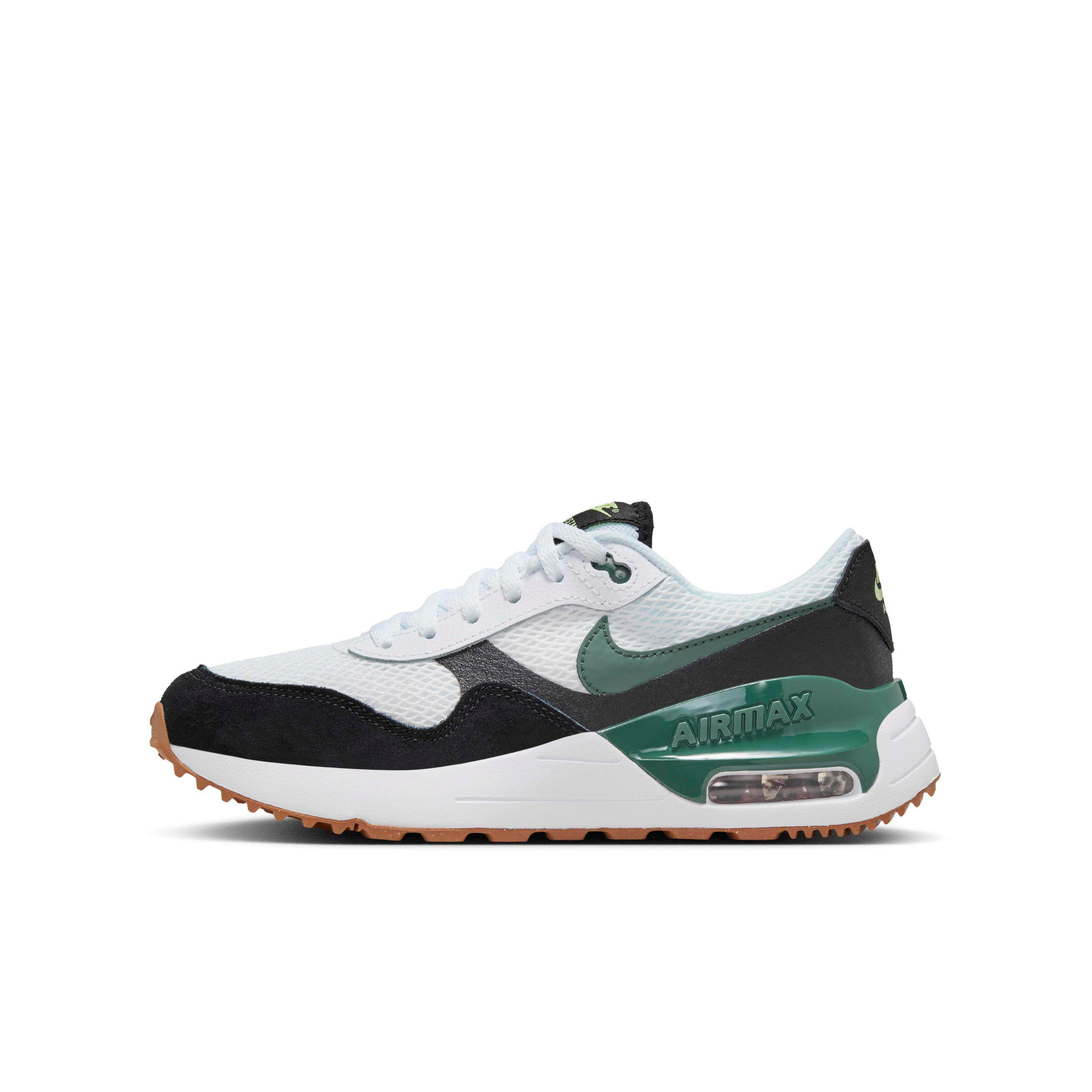 Nike Air Max SYSTM Grade School Boys'"White/Black/Barely Volt/Vintage Green" Shoe