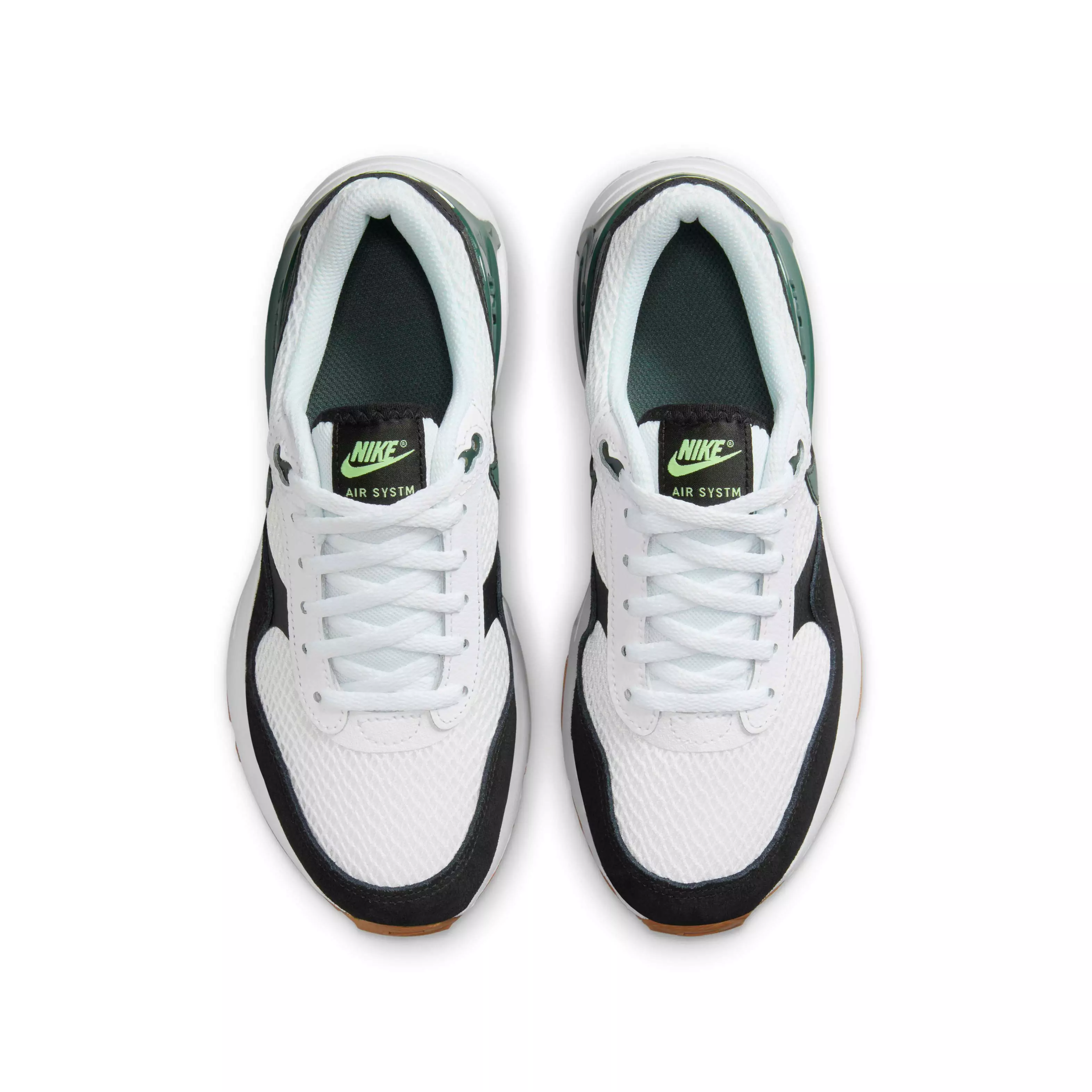Nike Air Max SYSTM "White/Black/Barely Volt/Vintage Green" Grade School Boys' Shoe - WHITE/BLACK/VOLT/GREEN