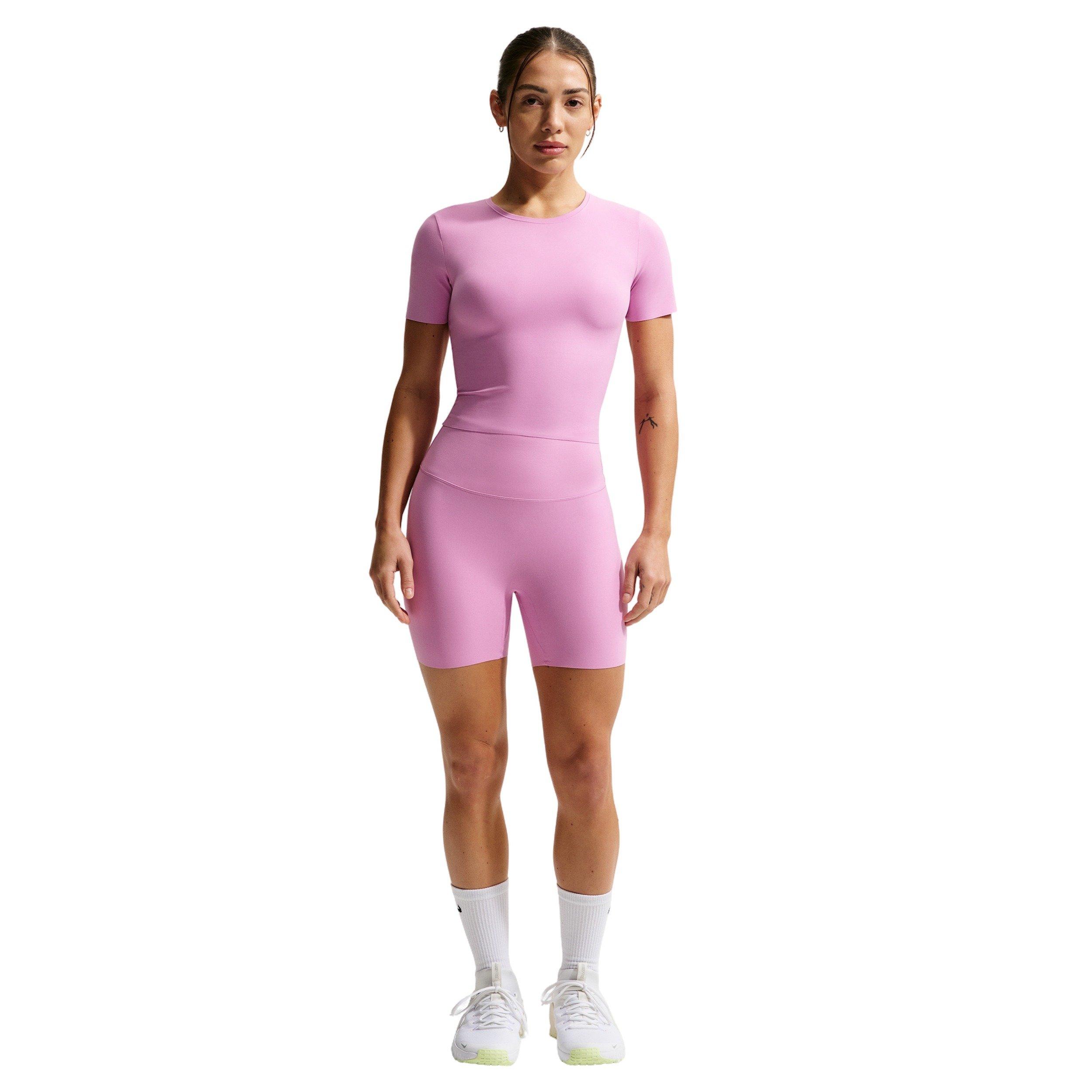 Nike Women's Zenvy High-Waisted 5" Biker Shorts - Lt Magenta - LT MAGENTA Thumbnail View 5