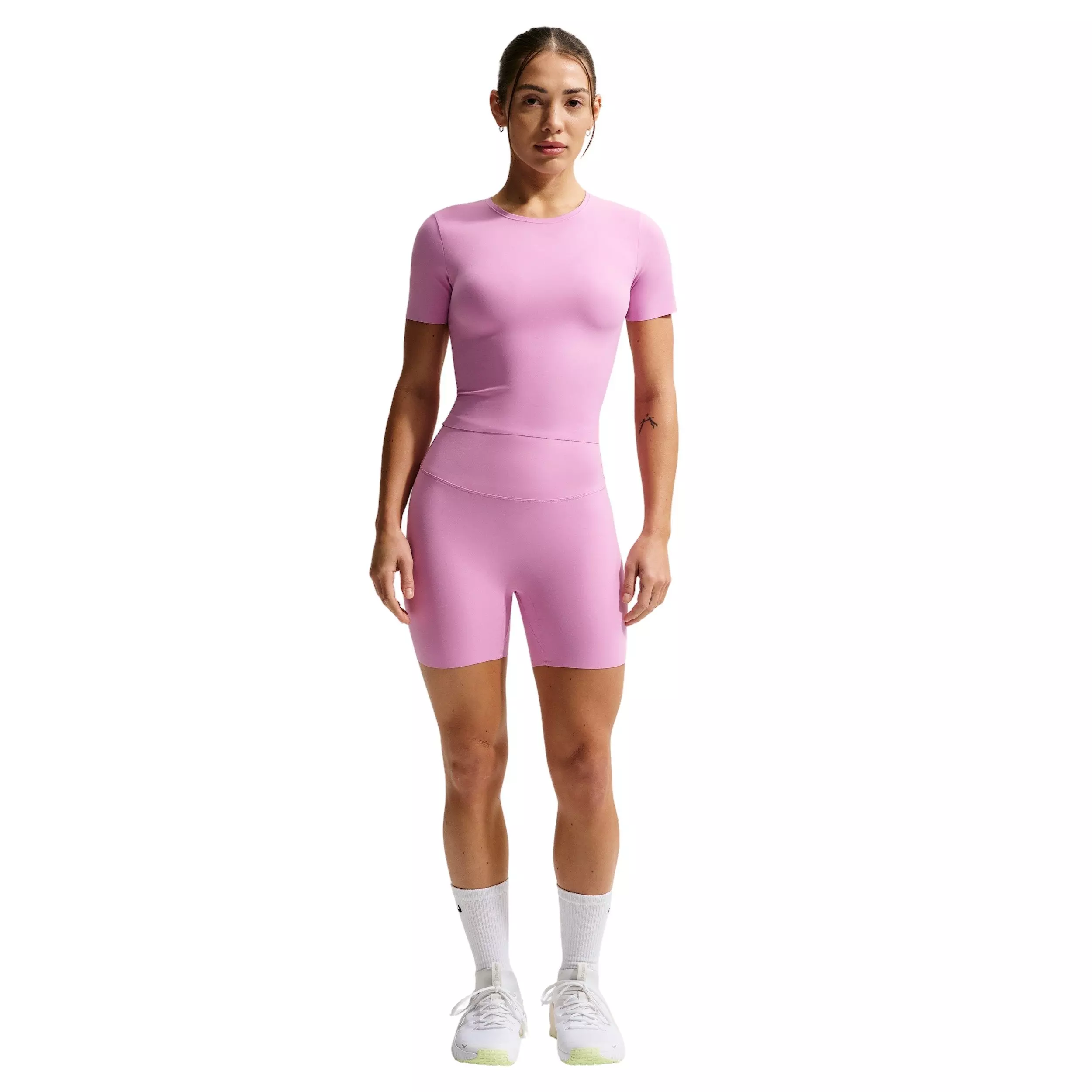 Nike Women's Zenvy High-Waisted 5" Biker Shorts - Lt Magenta - LT MAGENTA