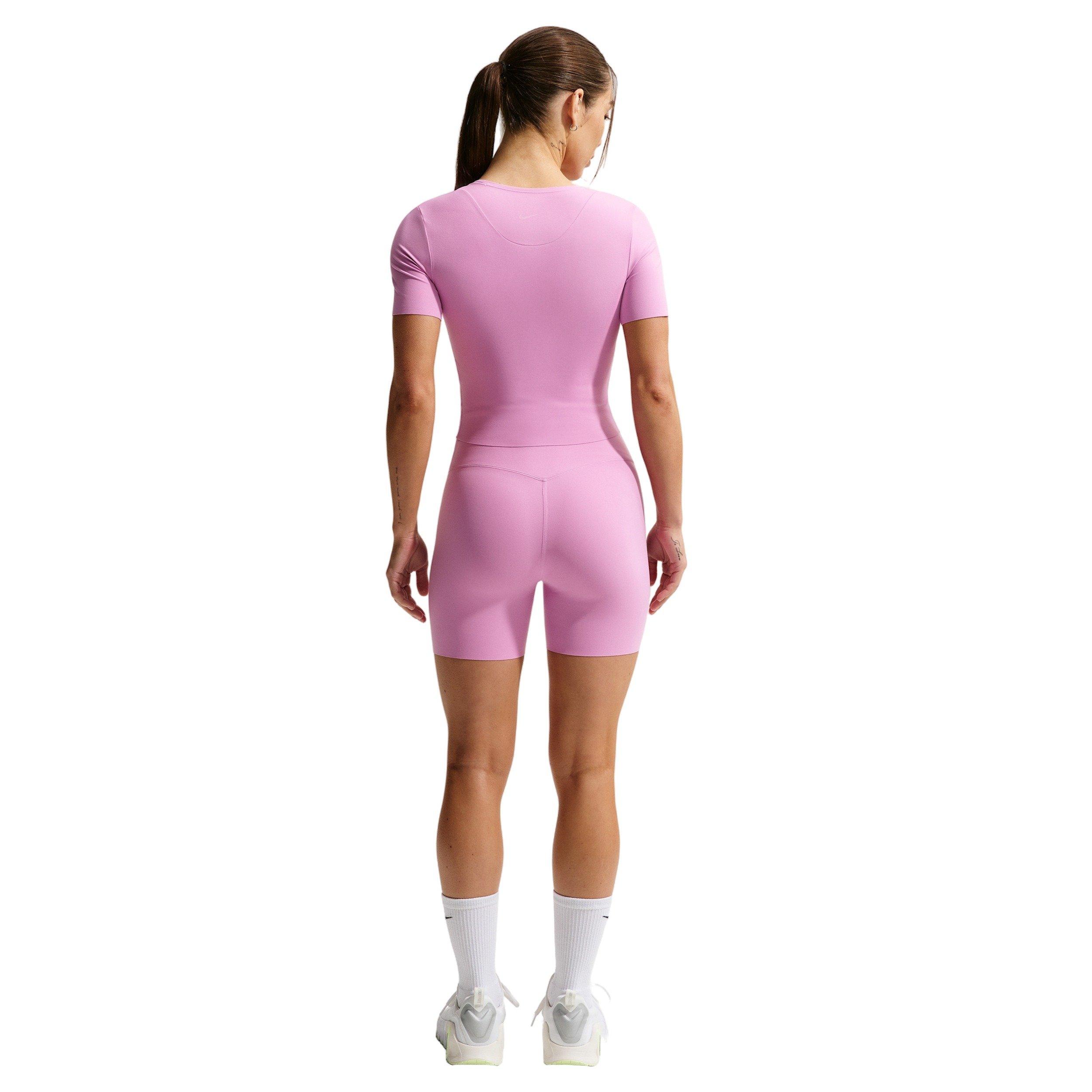 Nike Women's Zenvy High-Waisted 5" Biker Shorts - Lt Magenta - LT MAGENTA Thumbnail View 6