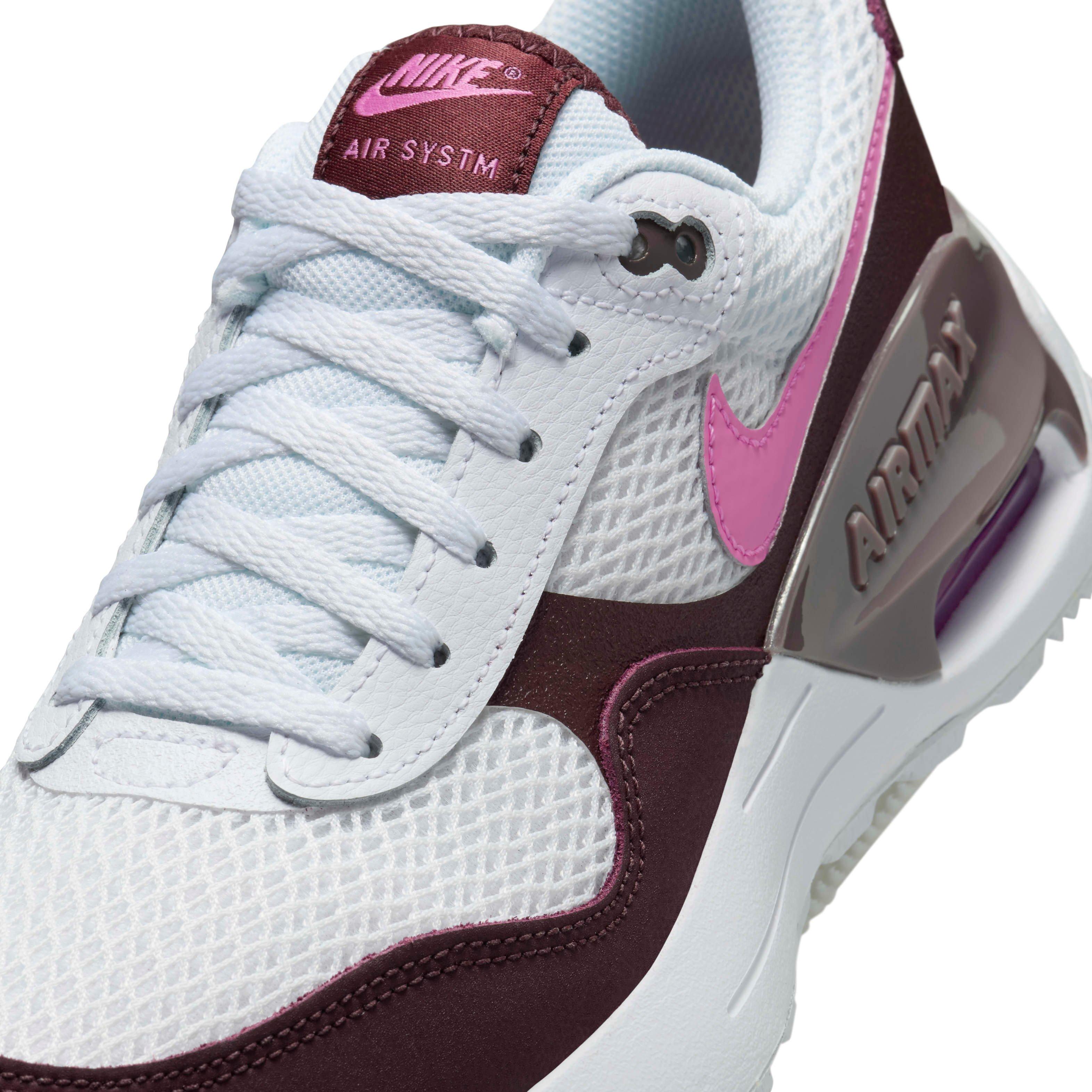 Nike Air Max SYSTM "White/Burgundy Crush/Violet Ore/Playful Pink" Grade School Girls' Shoe - WHITE/BURGUNDY/VIOLET/PINK Thumbnail View 7