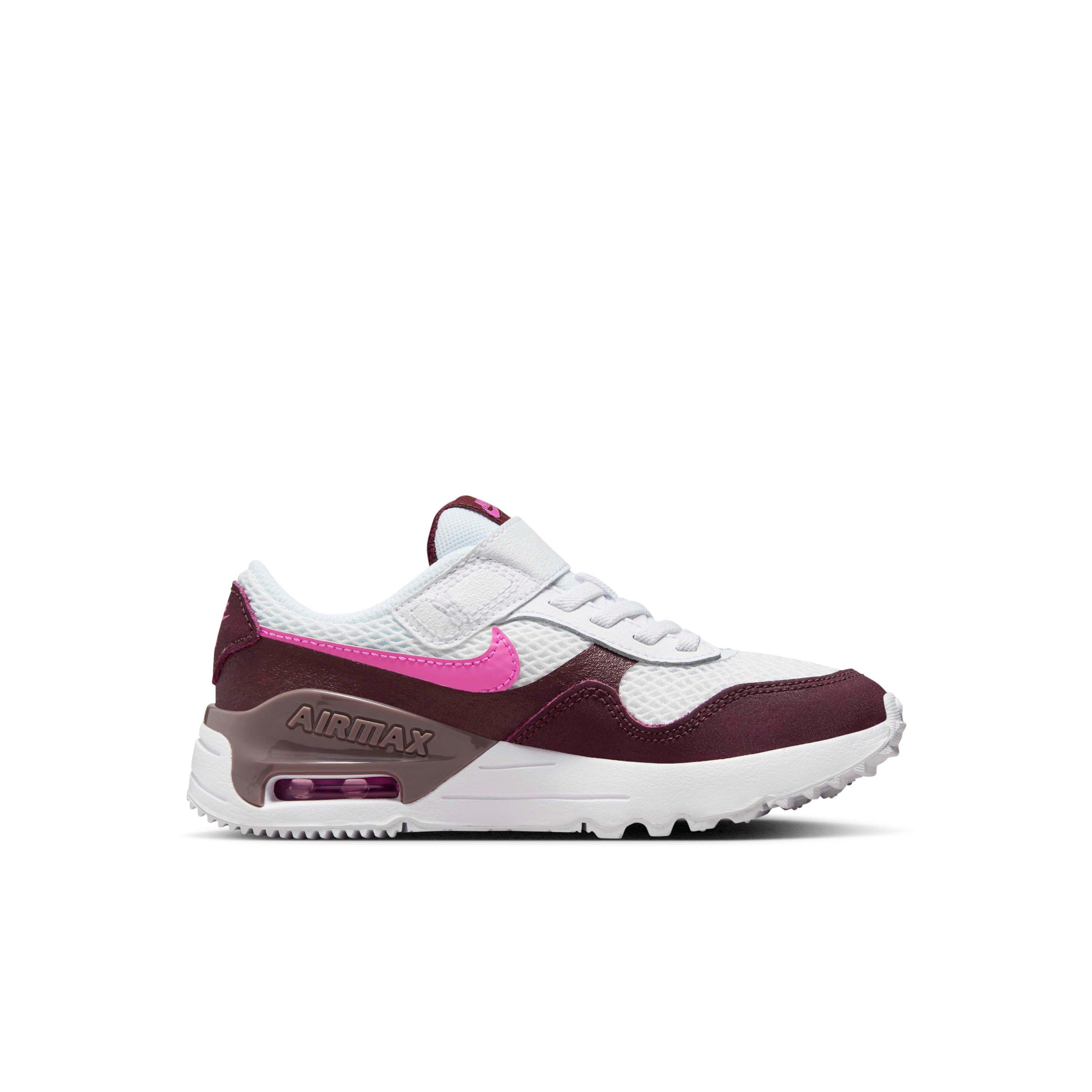 Nike Air Max SYSTM "White/Burgundy Crush/Violet Ore/Playful Pink" Preschool Girls' Shoe - WHITE/BURGUNDY/VIOLET/PINK Thumbnail View 1