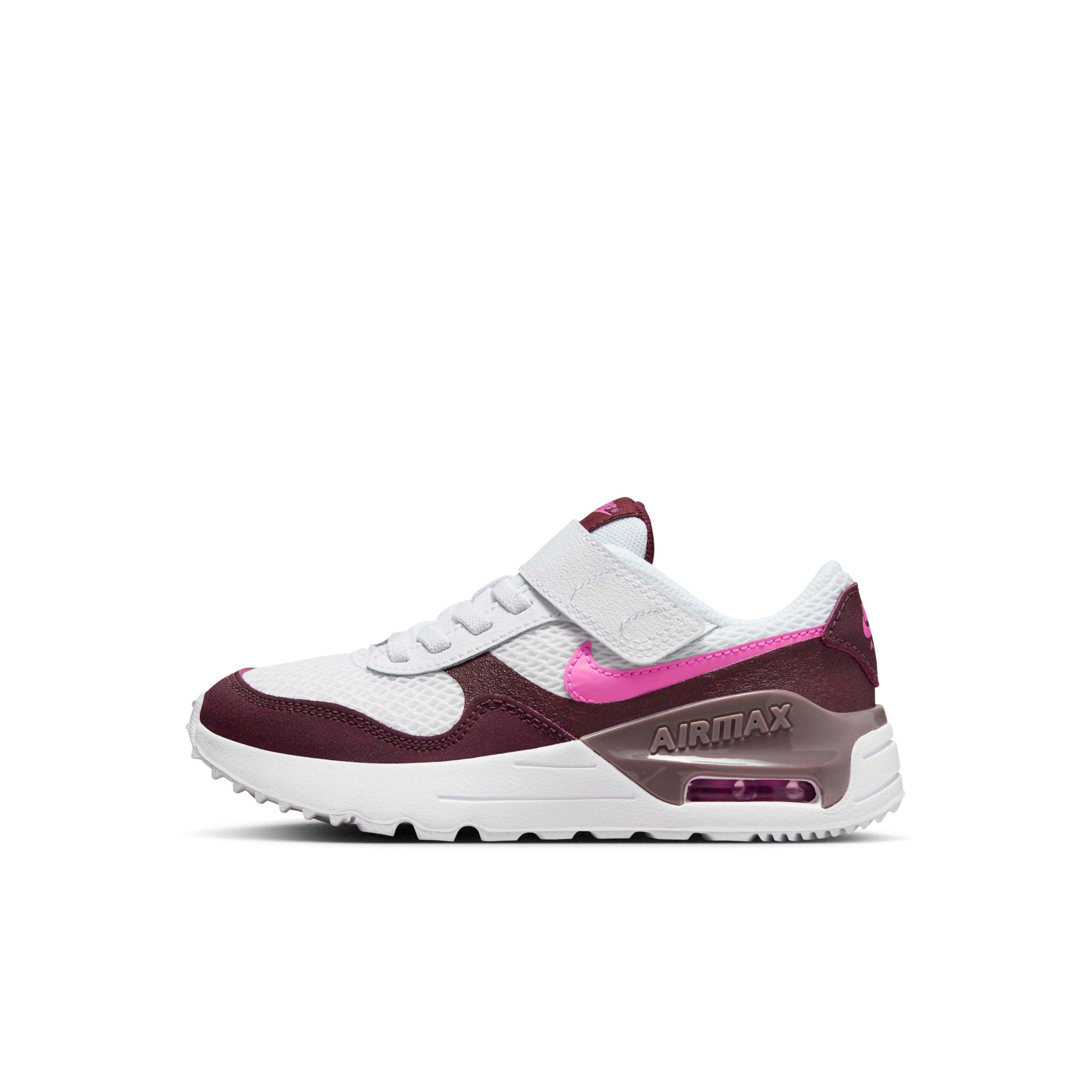 Nike Air Max SYSTM "White/Burgundy Crush/Violet Ore/Playful Pink" Preschool Girls' Shoe - WHITE/BURGUNDY/VIOLET/PINK Thumbnail View 2