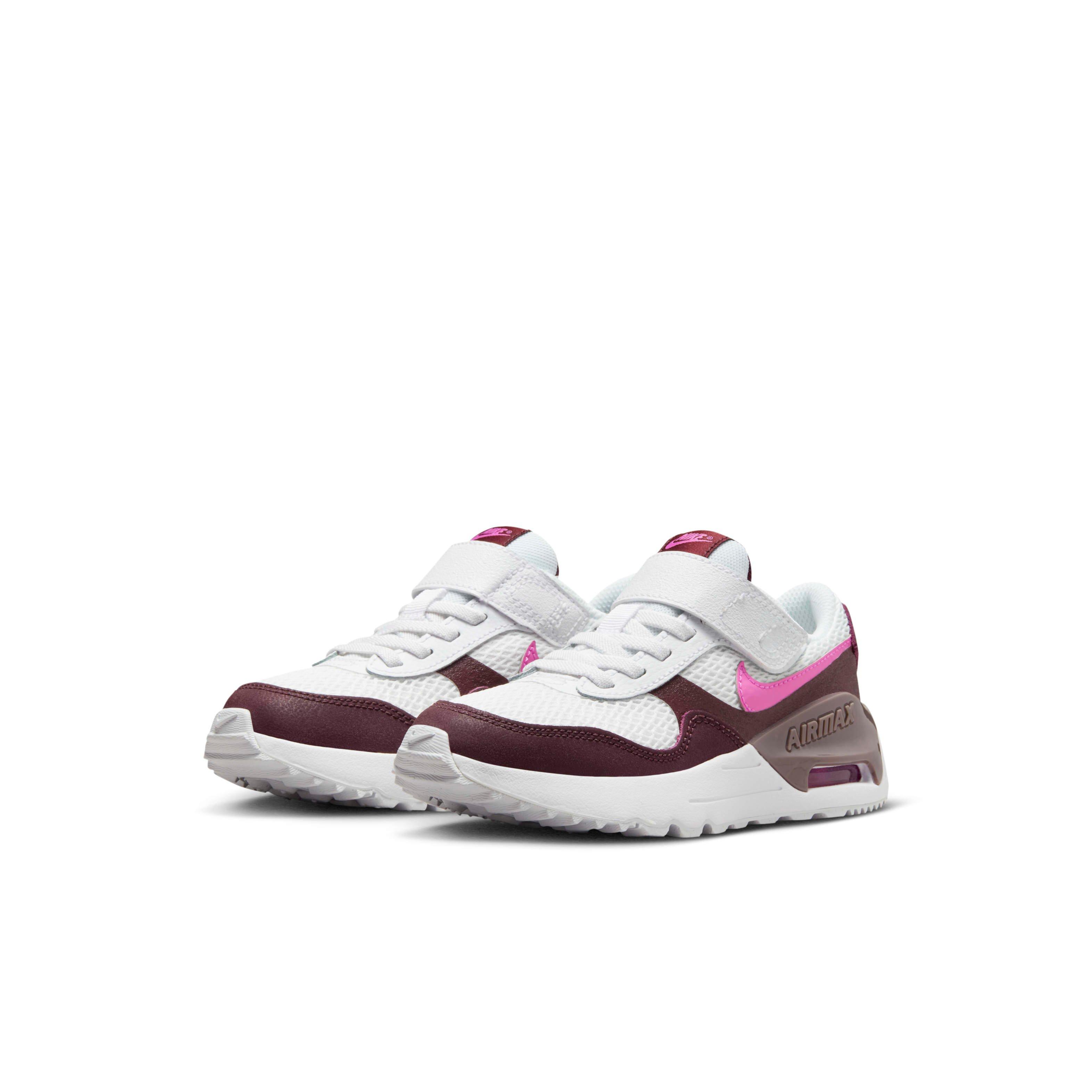 Nike Air Max SYSTM "White/Burgundy Crush/Violet Ore/Playful Pink" Preschool Girls' Shoe - WHITE/BURGUNDY/VIOLET/PINK Thumbnail View 3