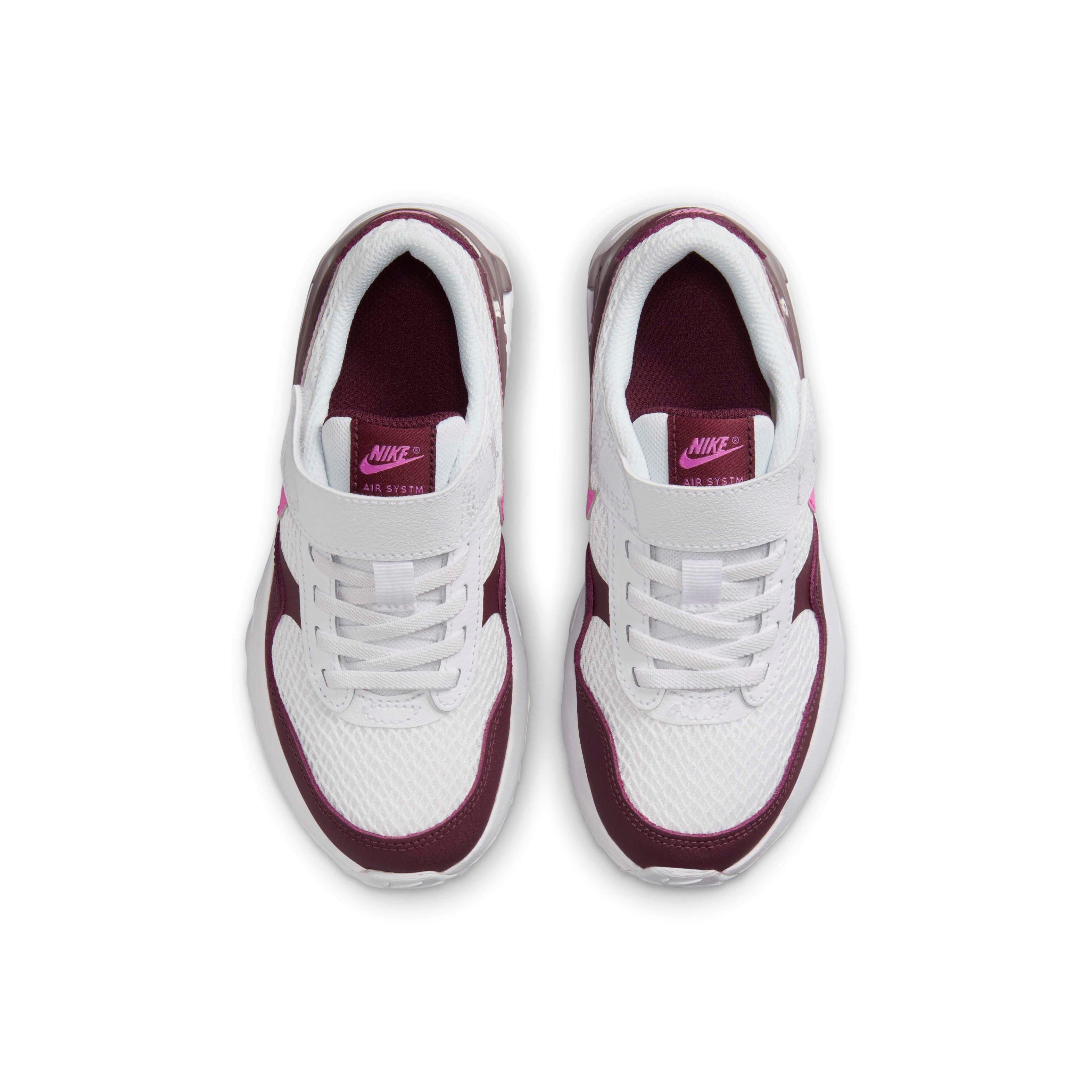 Nike Air Max SYSTM "White/Burgundy Crush/Violet Ore/Playful Pink" Preschool Girls' Shoe - WHITE/BURGUNDY/VIOLET/PINK Thumbnail View 4
