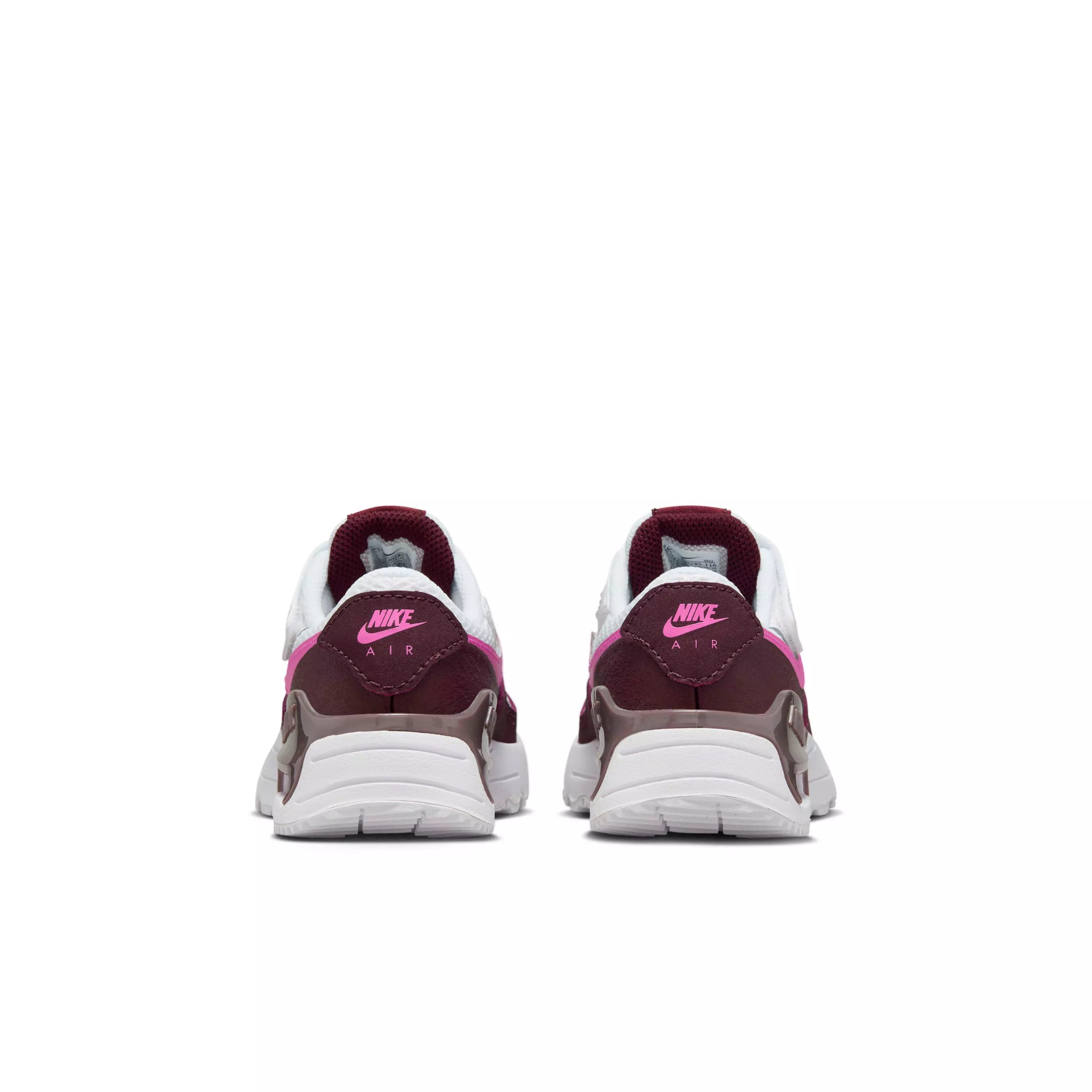 Nike Air Max SYSTM "White/Burgundy Crush/Violet Ore/Playful Pink" Preschool Girls' Shoe - WHITE/BURGUNDY/VIOLET/PINK