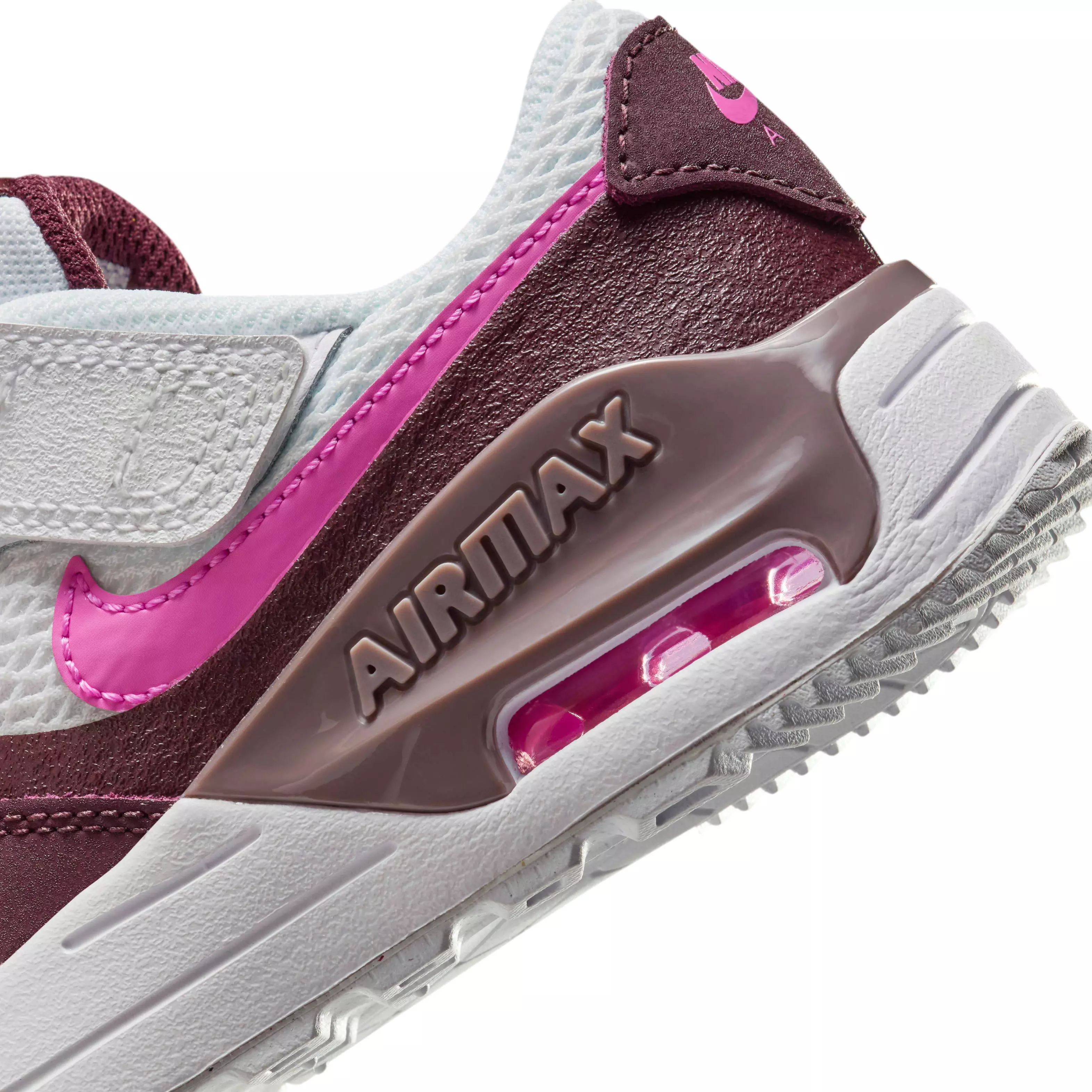 Nike Air Max SYSTM "White/Burgundy Crush/Violet Ore/Playful Pink" Preschool Girls' Shoe - WHITE/BURGUNDY/VIOLET/PINK