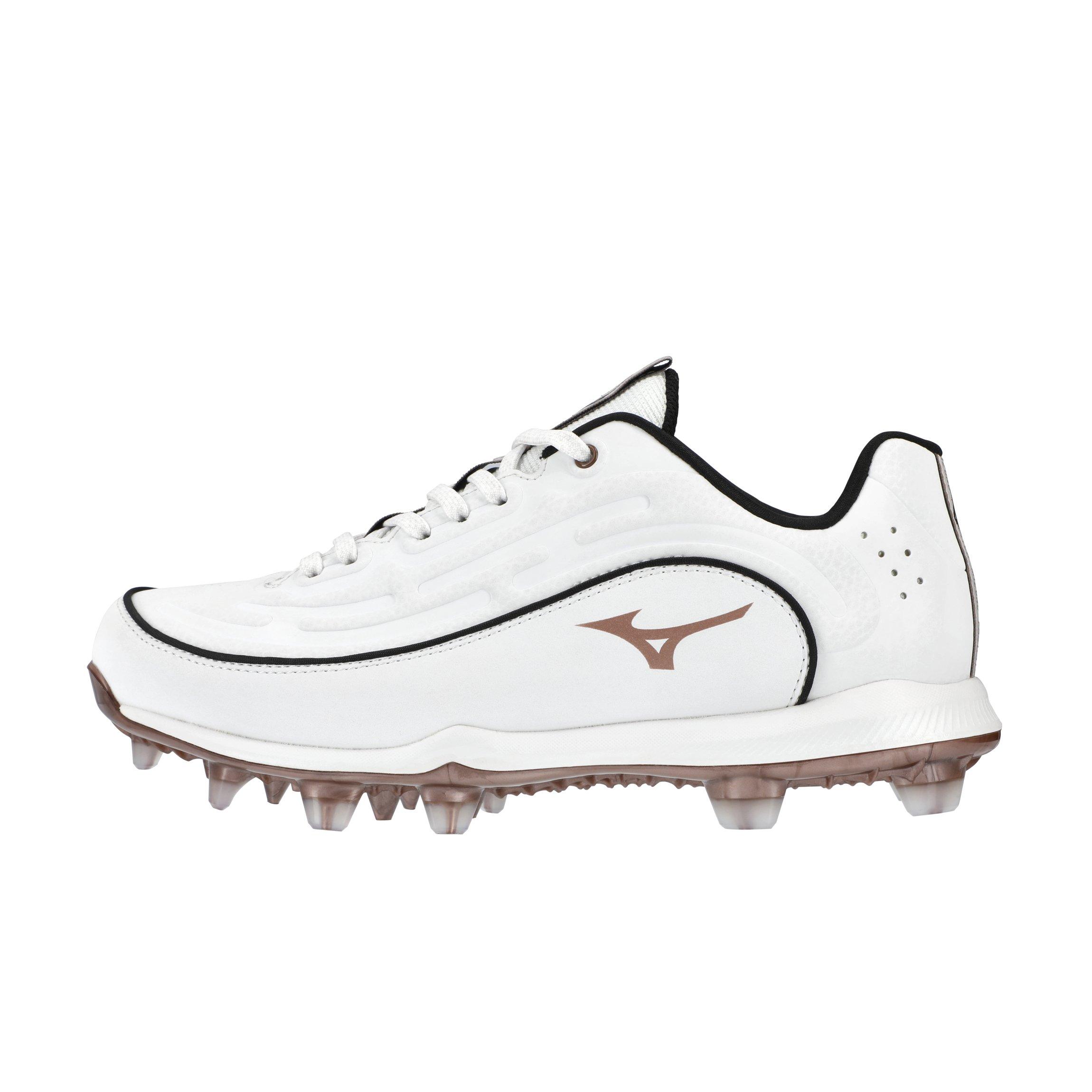 Mizuno Advanced Finch Elite 6 TPU "White/Rose Gold" Women's Softball Cleat - WHITE/ROSE GOLD Thumbnail View 2