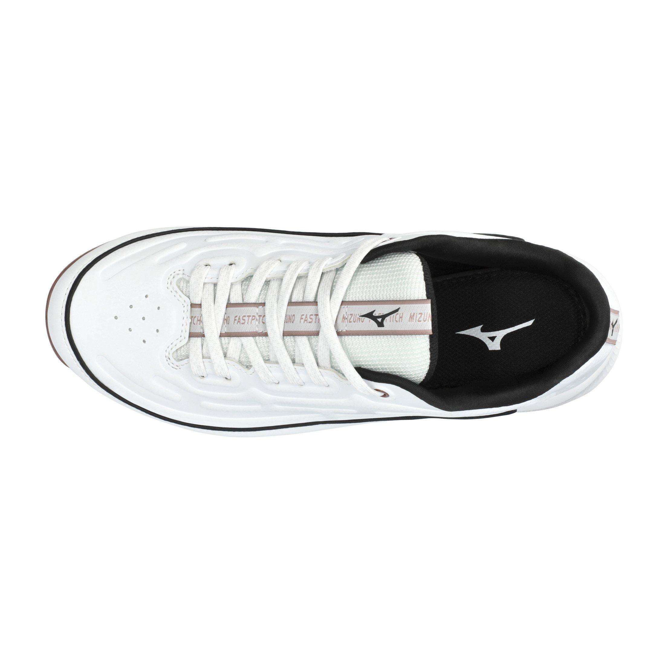 Mizuno Advanced Finch Elite 6 TPU "White/Rose Gold" Women's Softball Cleat - WHITE/ROSE GOLD Thumbnail View 3