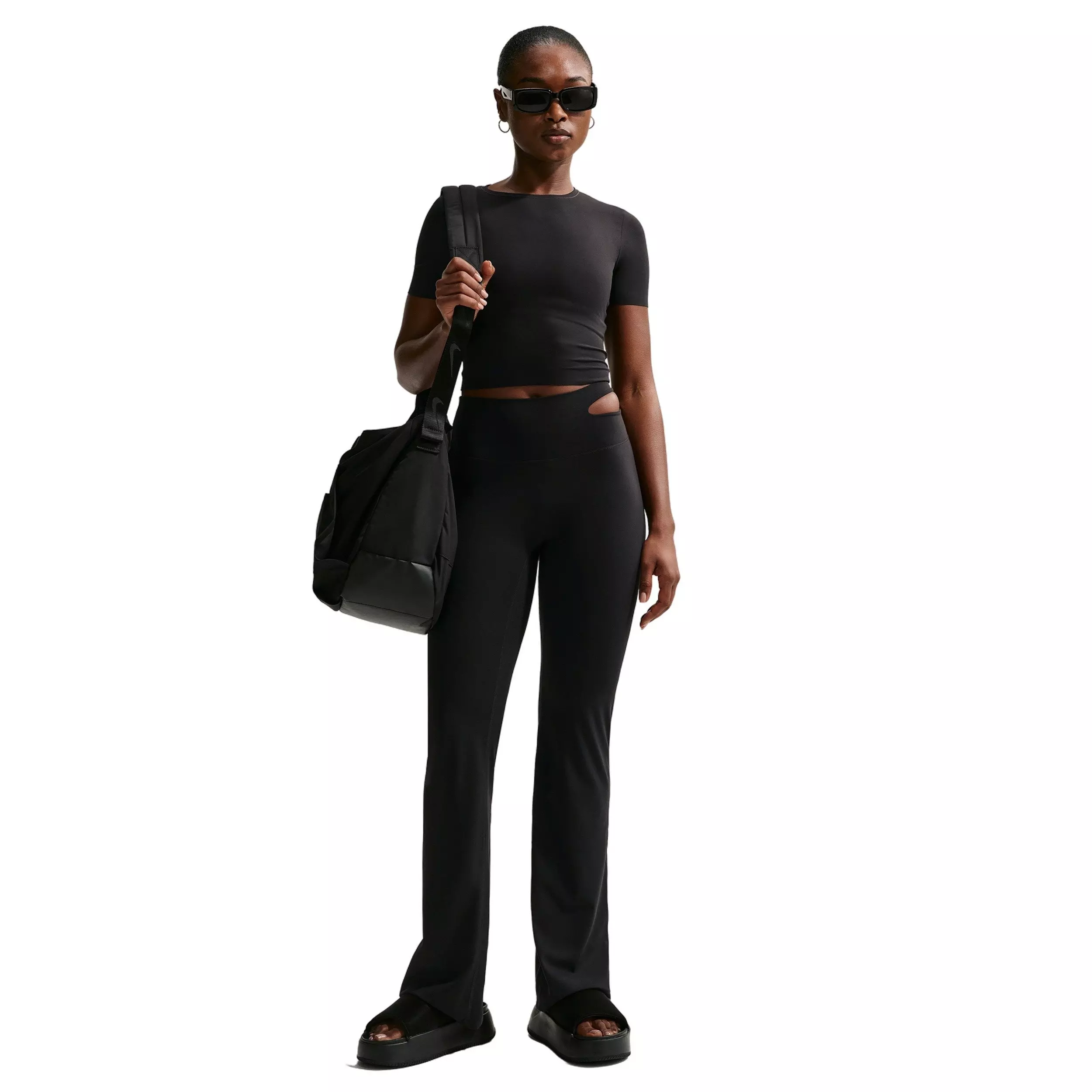 Nike Women's Zenvy High-Waisted Flared Leggings -Black - BLACK