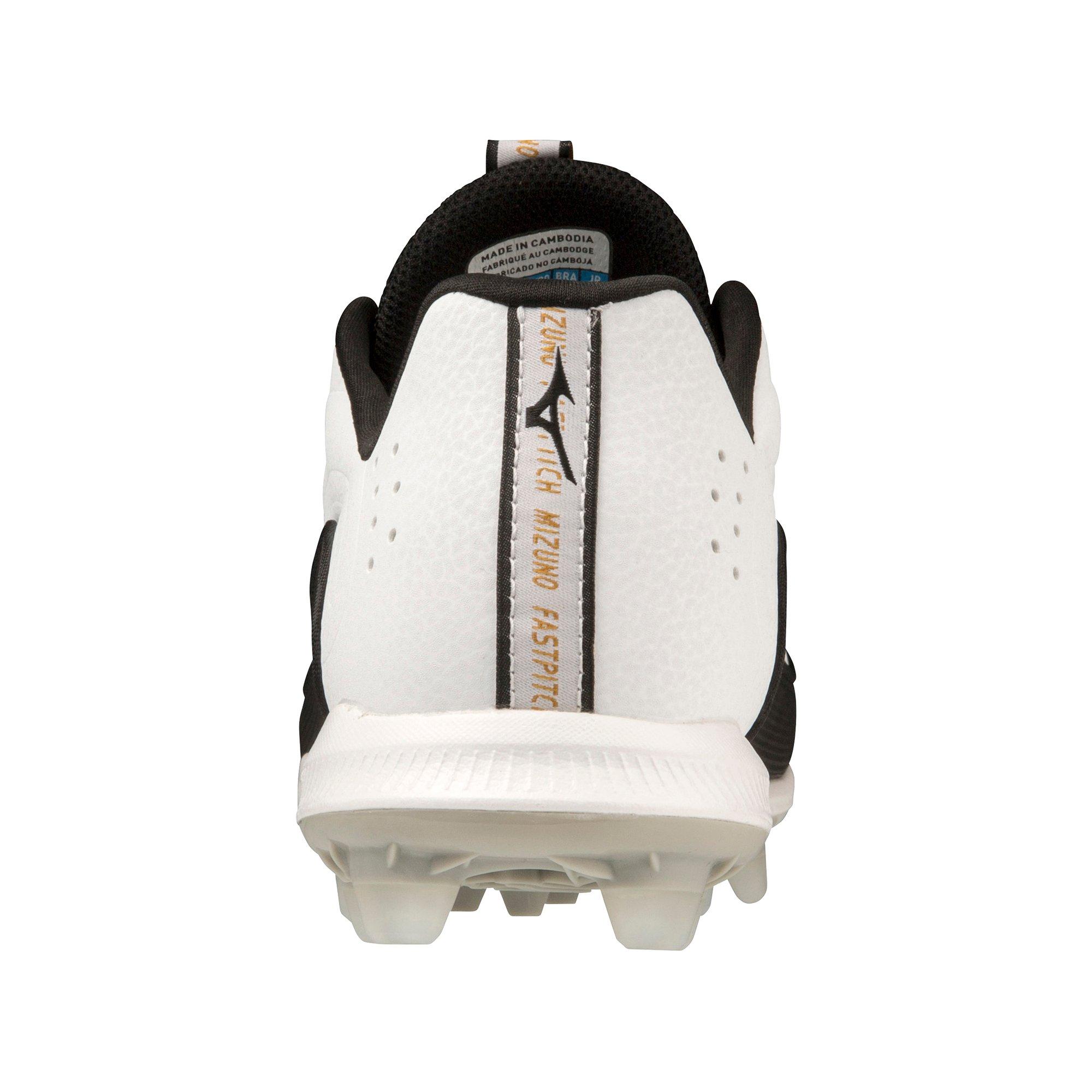 Mizuno Advanced Finch Elite 6 TPU "White/Black" Women's Softball Cleat - WHITE/BLACK Thumbnail View 5