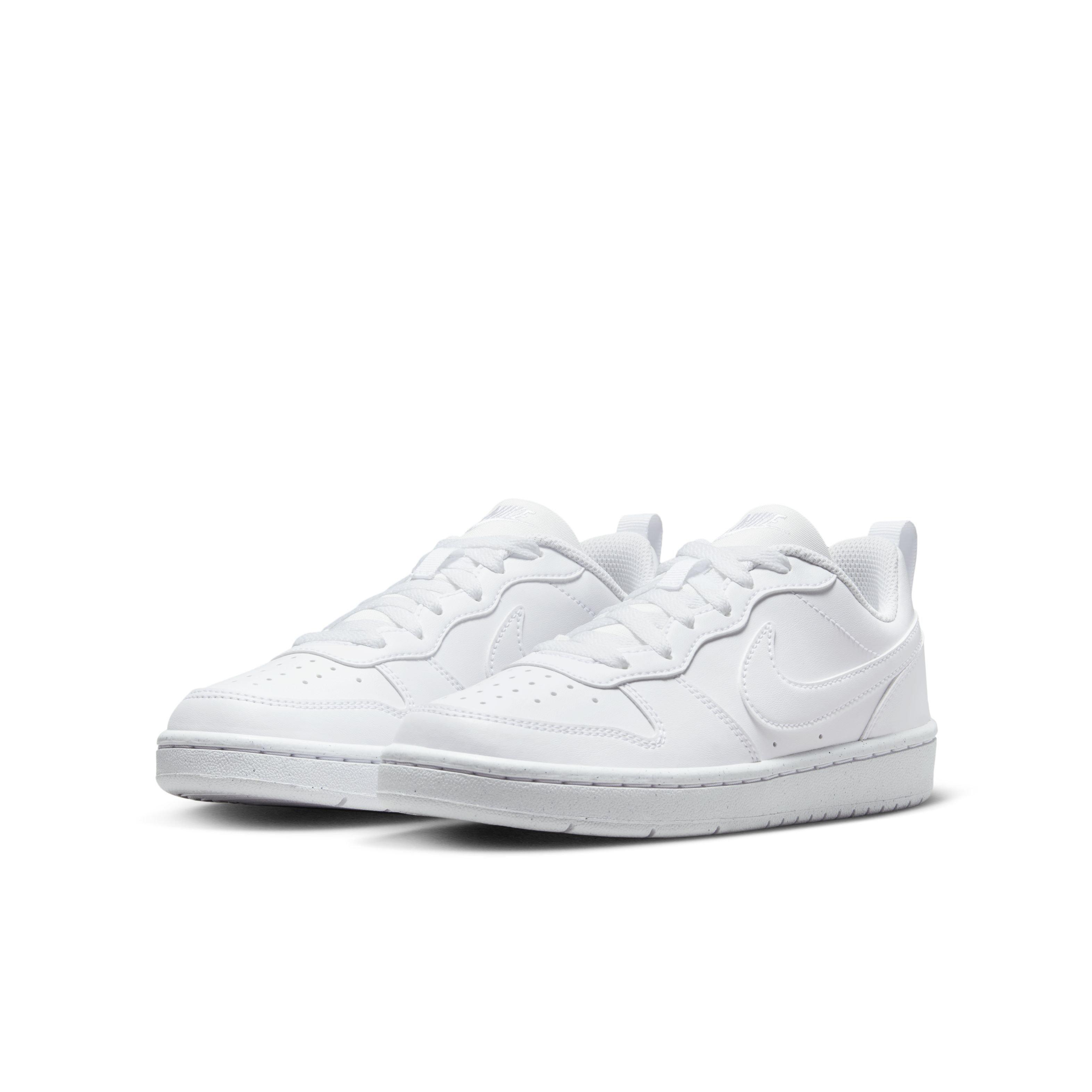 Nike Court Borough Low Recraft Grade School Boys' White/White/White Shoe