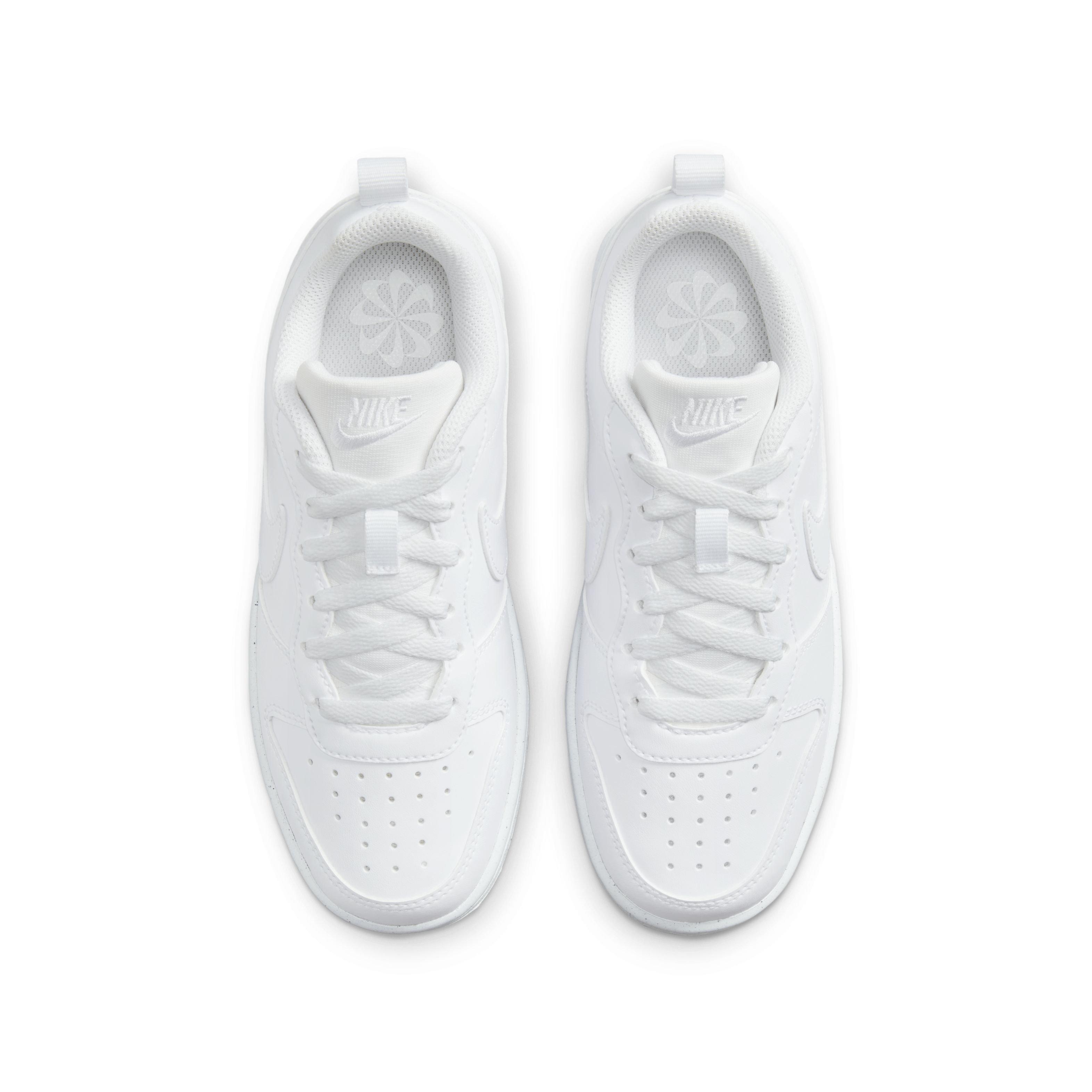 Nike Court Borough Low Recraft Grade School Boys' White/White/White Shoe