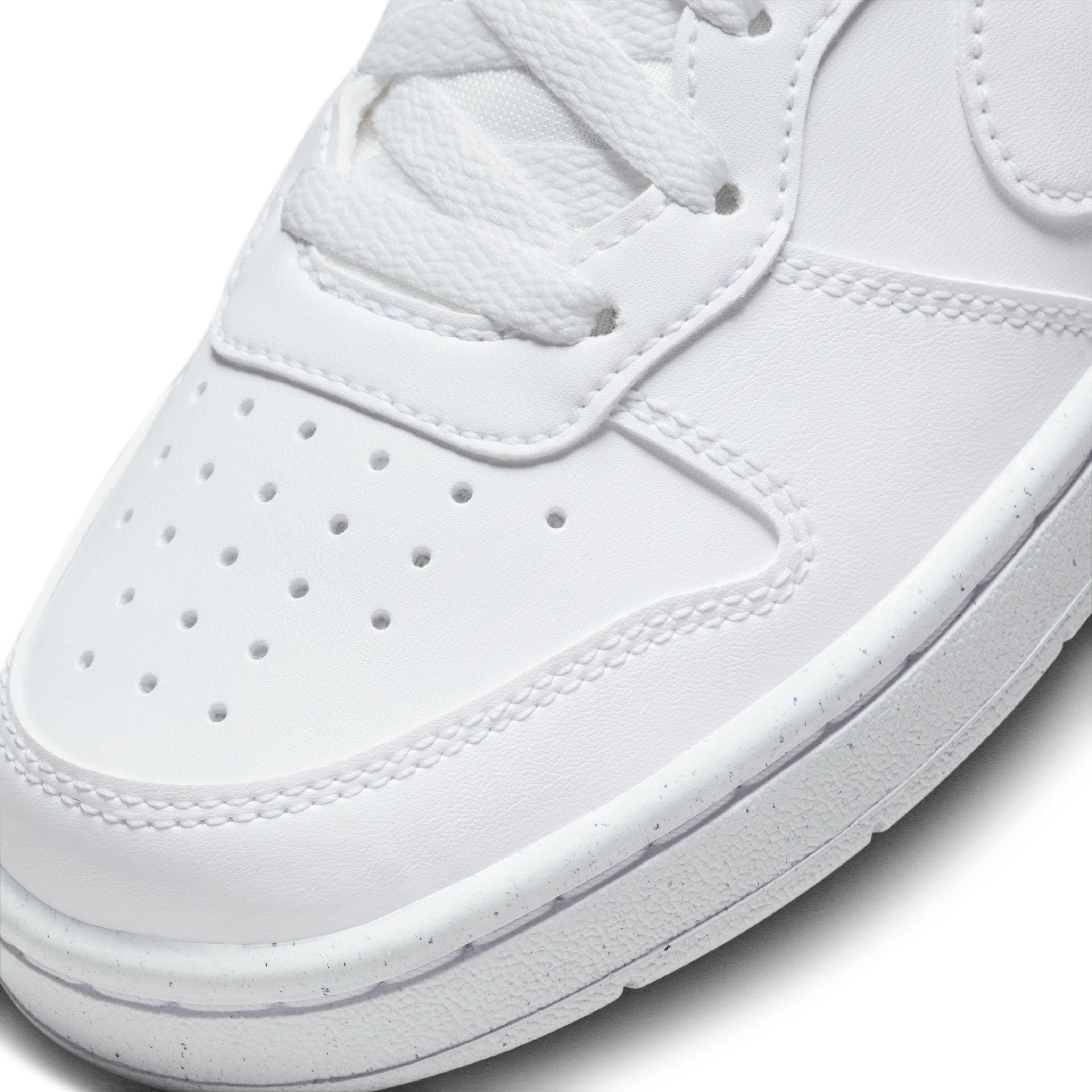 Nike Court Borough Low Recraft Grade School Boys' White/White/White Shoe