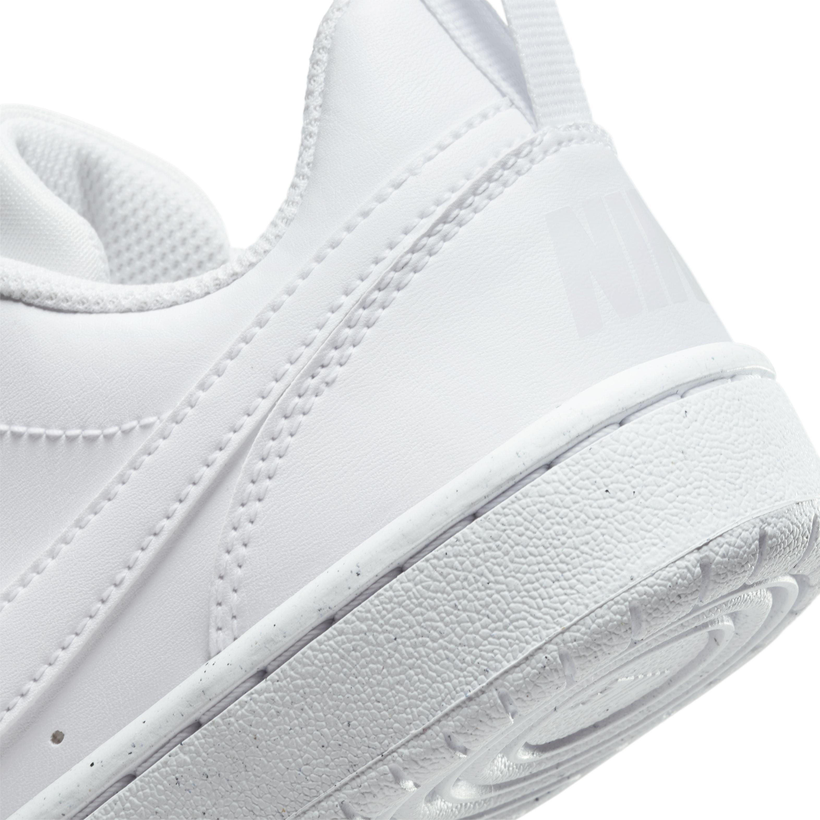 Nike Court Borough Low Recraft Grade School Boys' White/White/White Shoe