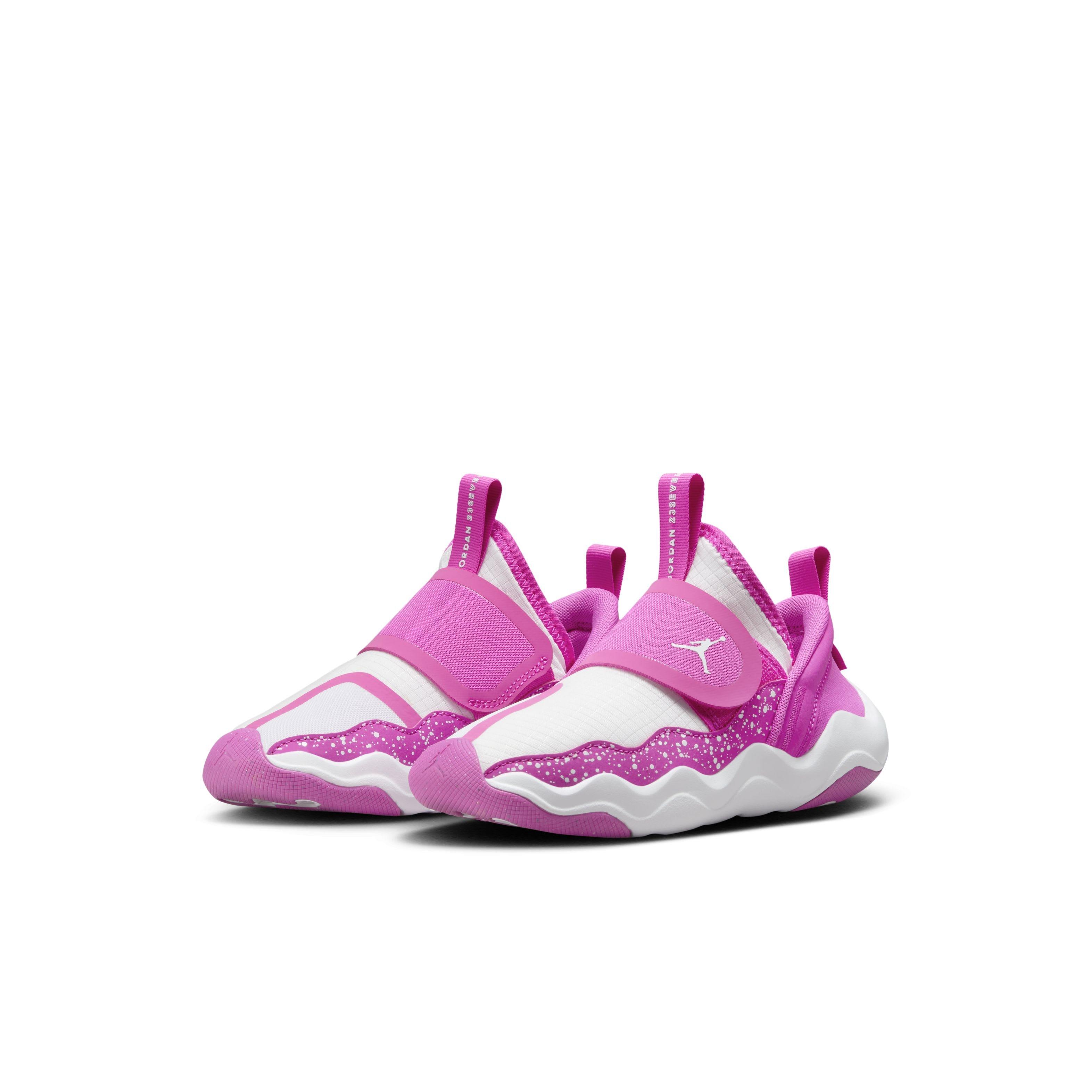 Jordan 23 7 Fire Pink Iris Whisper White Preschool Girls Shoe Hibbett