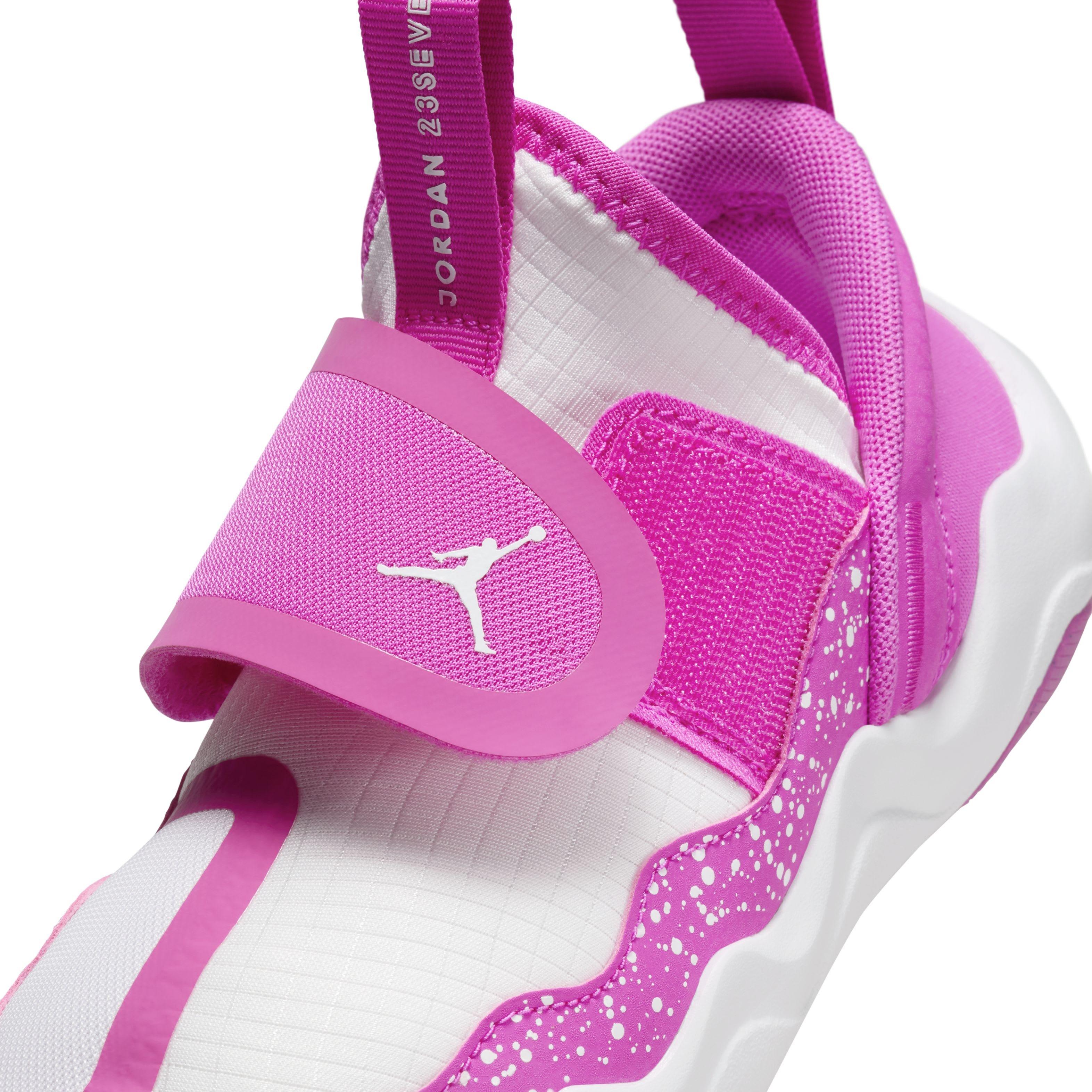Jordan 23 7 Fire Pink Iris Whisper White Preschool Girls Shoe Hibbett