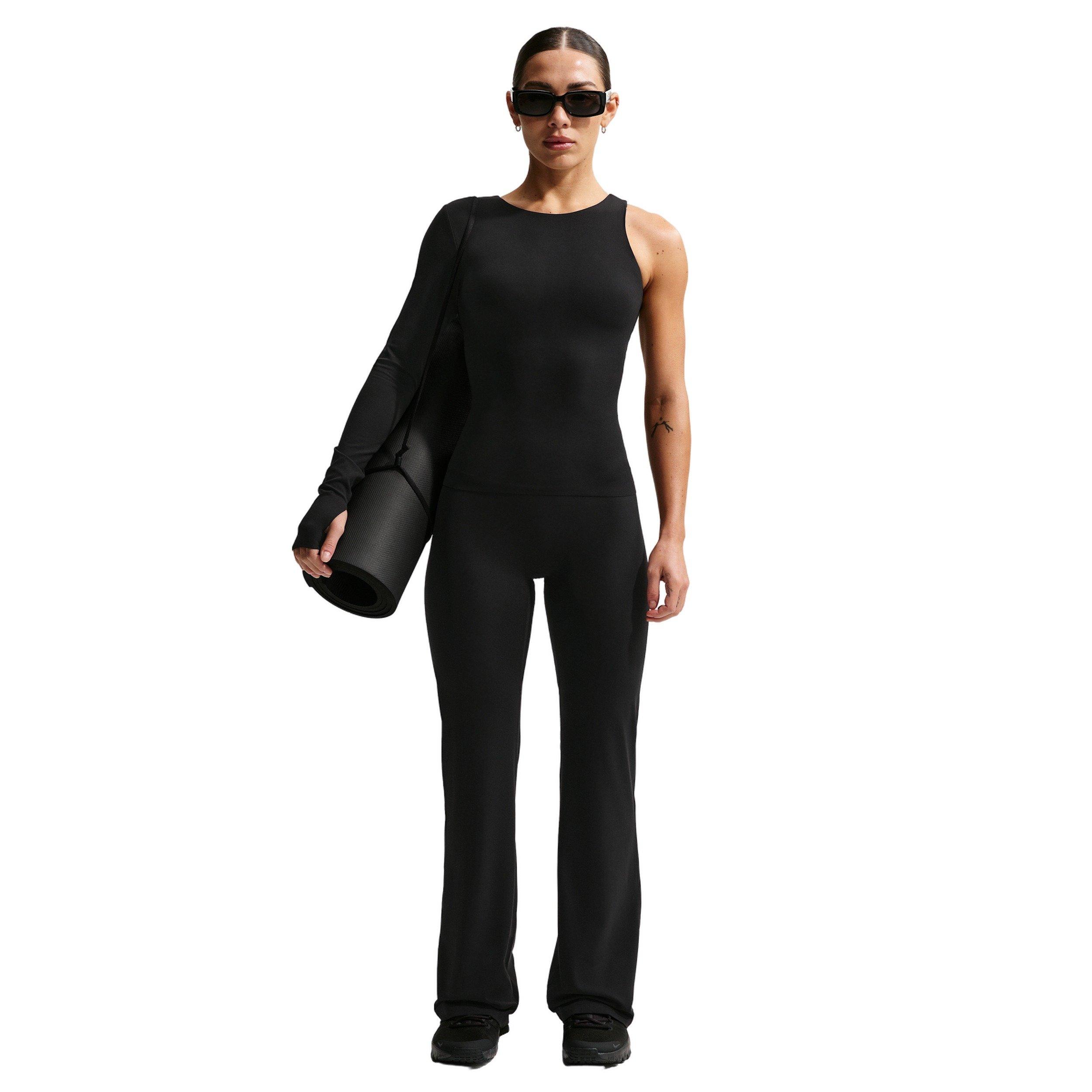 Nike Women's Zenvy High-Waisted Flared Leggings with No Front Seam -Black - BLACK Thumbnail View 5