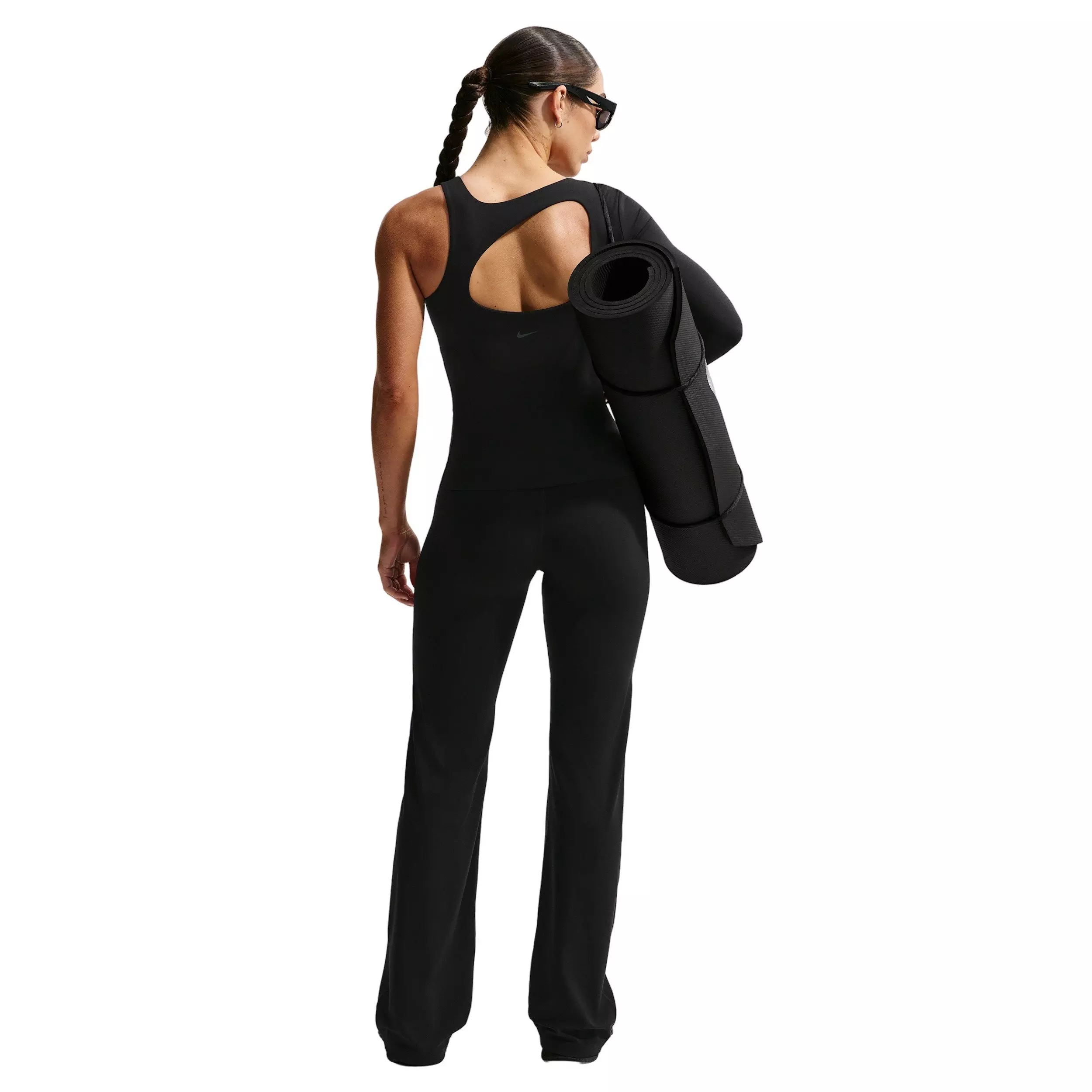 Nike Women's Zenvy High-Waisted Flared Leggings with No Front Seam - Black - BLACK