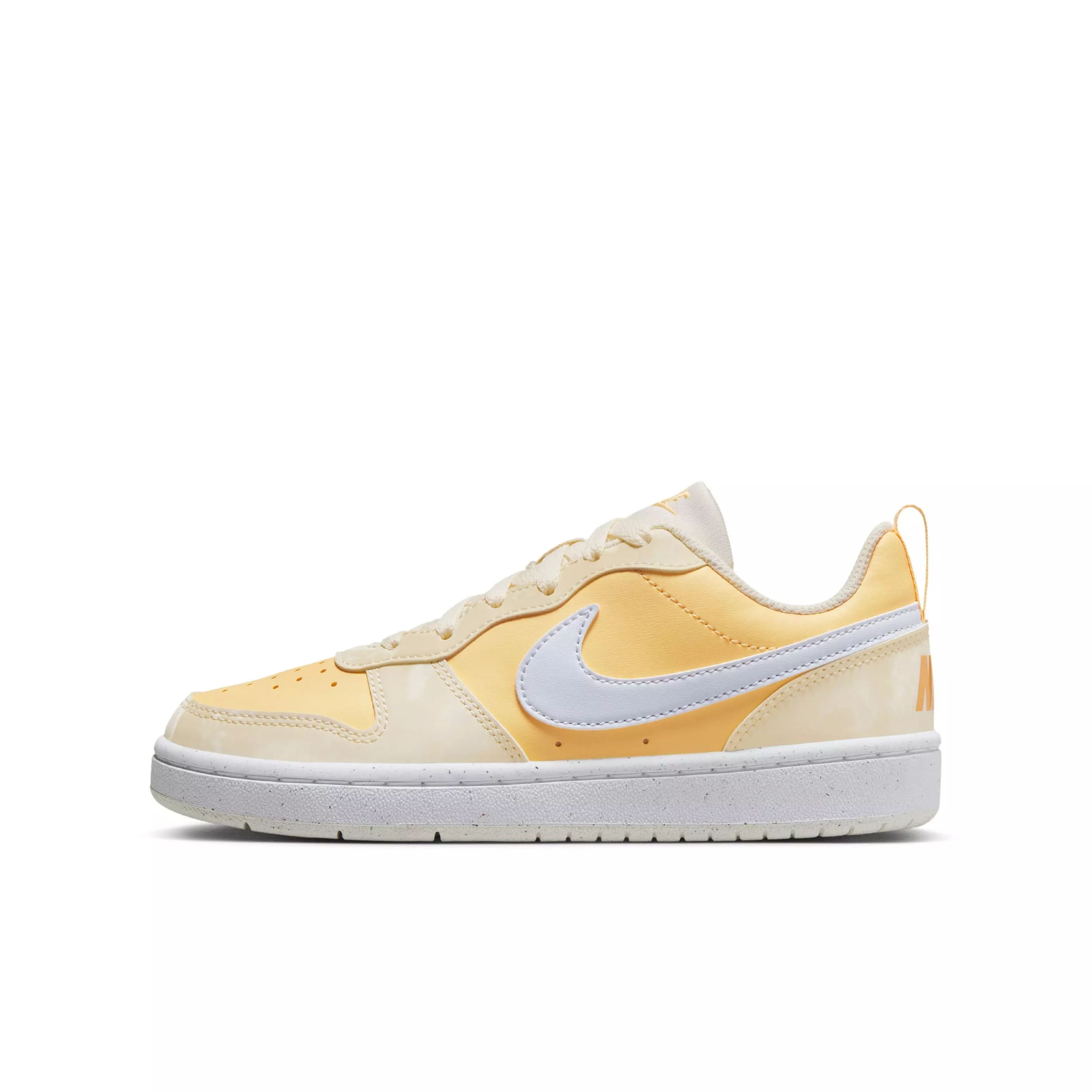 Nike Court Borough Low Recraft "Pale Ivory/Melon Tint/White/Football Grey" Grade School Girls' Shoe - IVORY/MELON/WHITE/GREY
