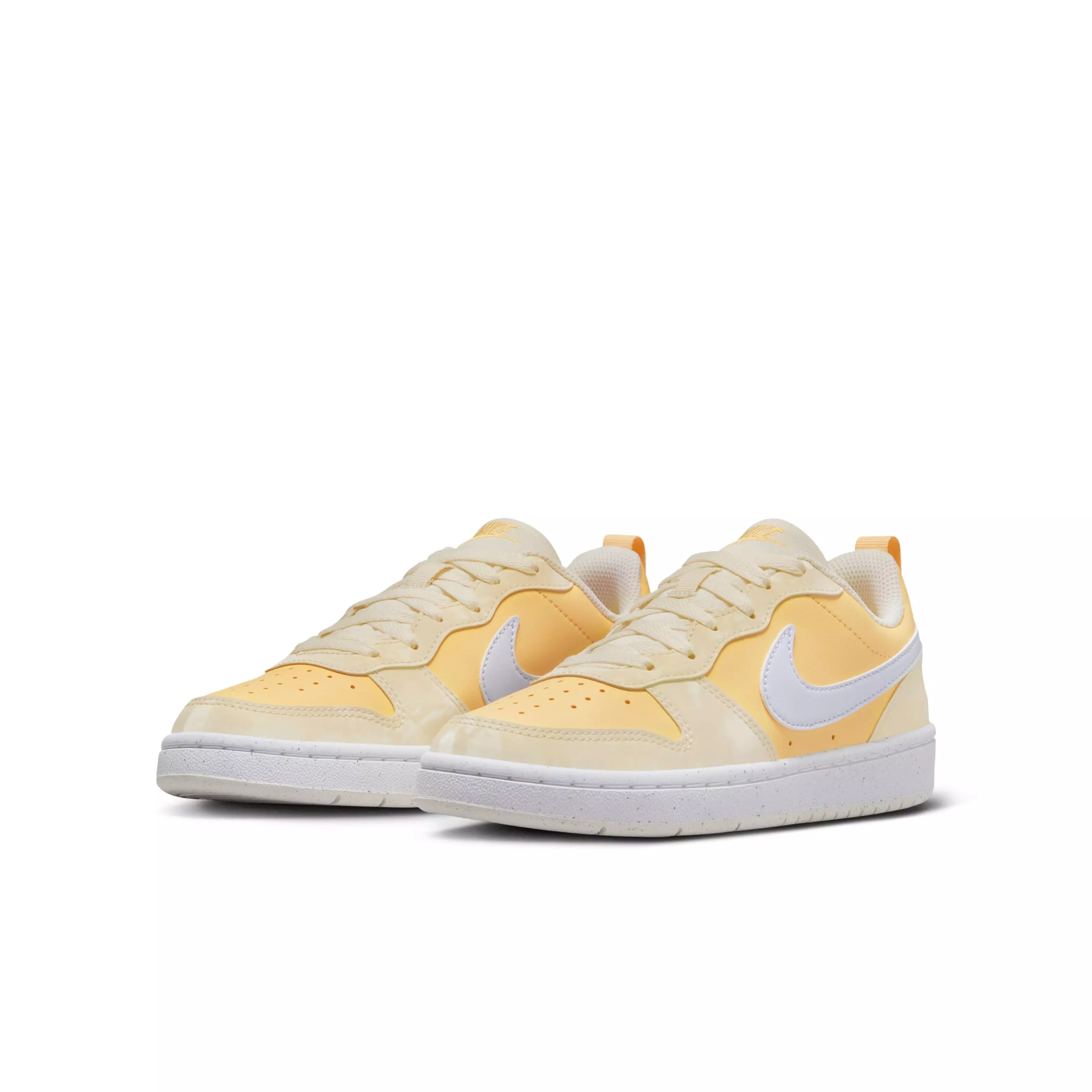 Nike Court Borough Low Recraft "Pale Ivory/Melon Tint/White/Football Grey" Grade School Girls' Shoe - IVORY/MELON/WHITE/GREY