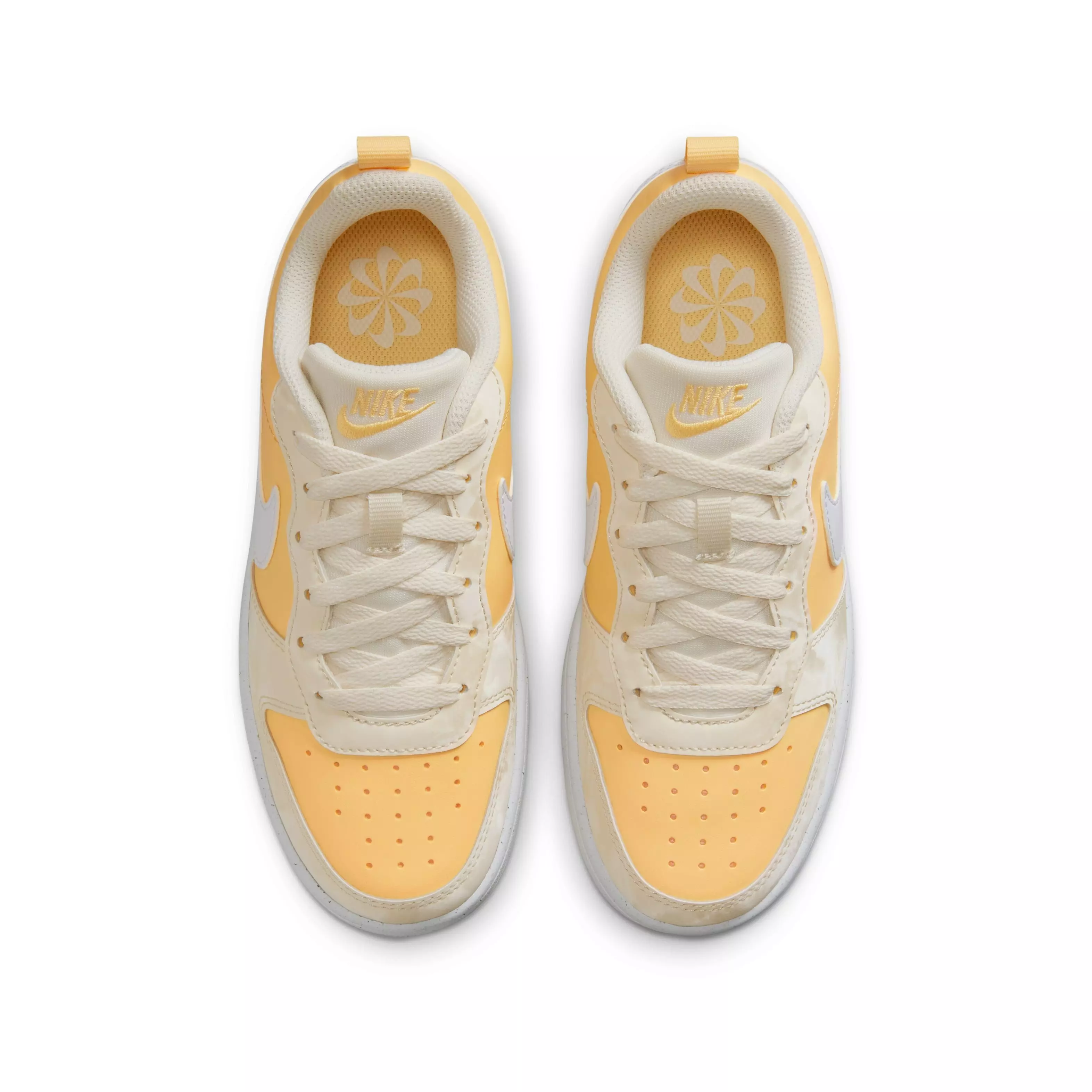 Nike Court Borough Low Recraft "Pale Ivory/Melon Tint/White/Football Grey" Grade School Girls' Shoe - IVORY/MELON/WHITE/GREY