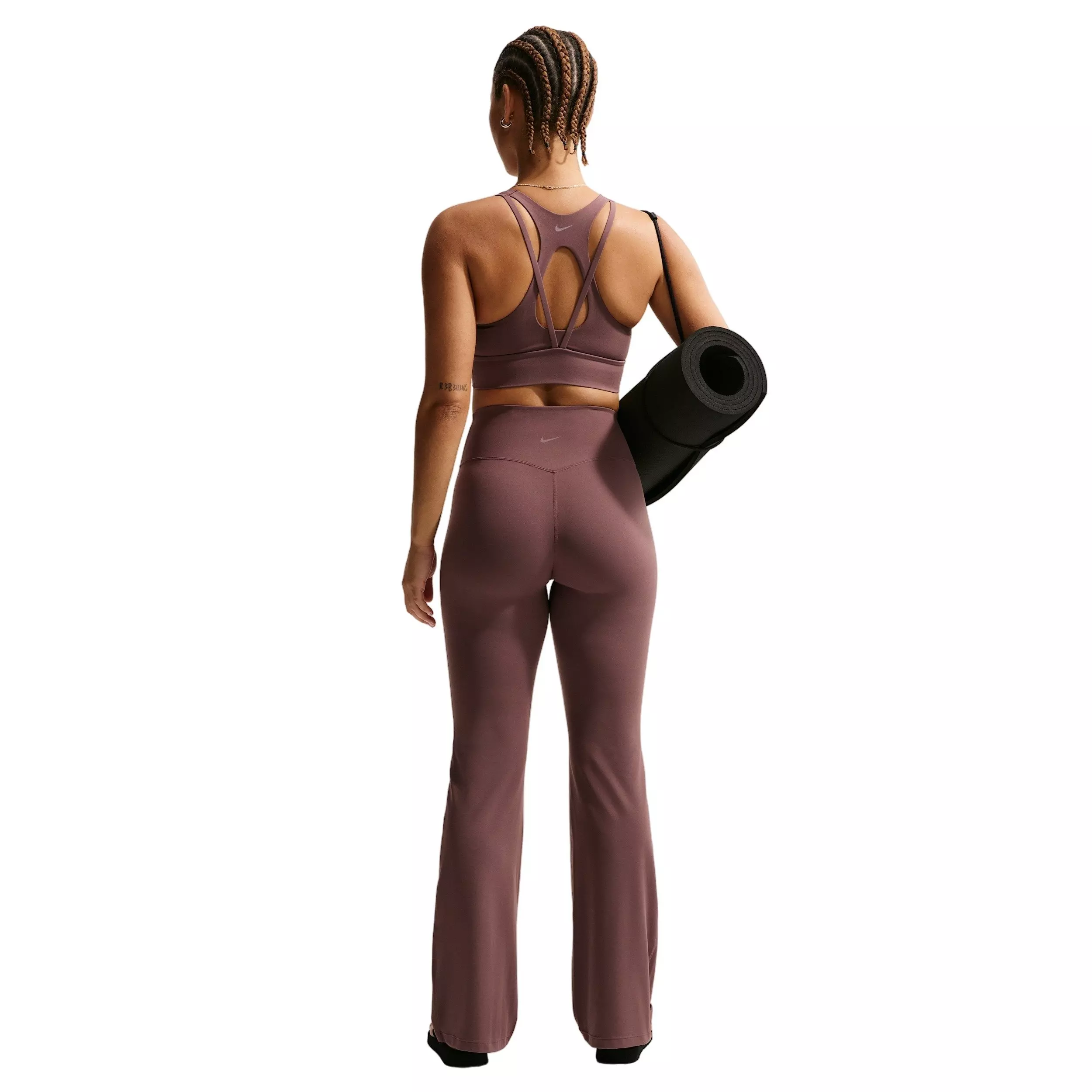 Nike Women's Zenvy High-Waisted Flared Leggings with No Front Seam -Tattoo Purple - TATTOO PURPLE