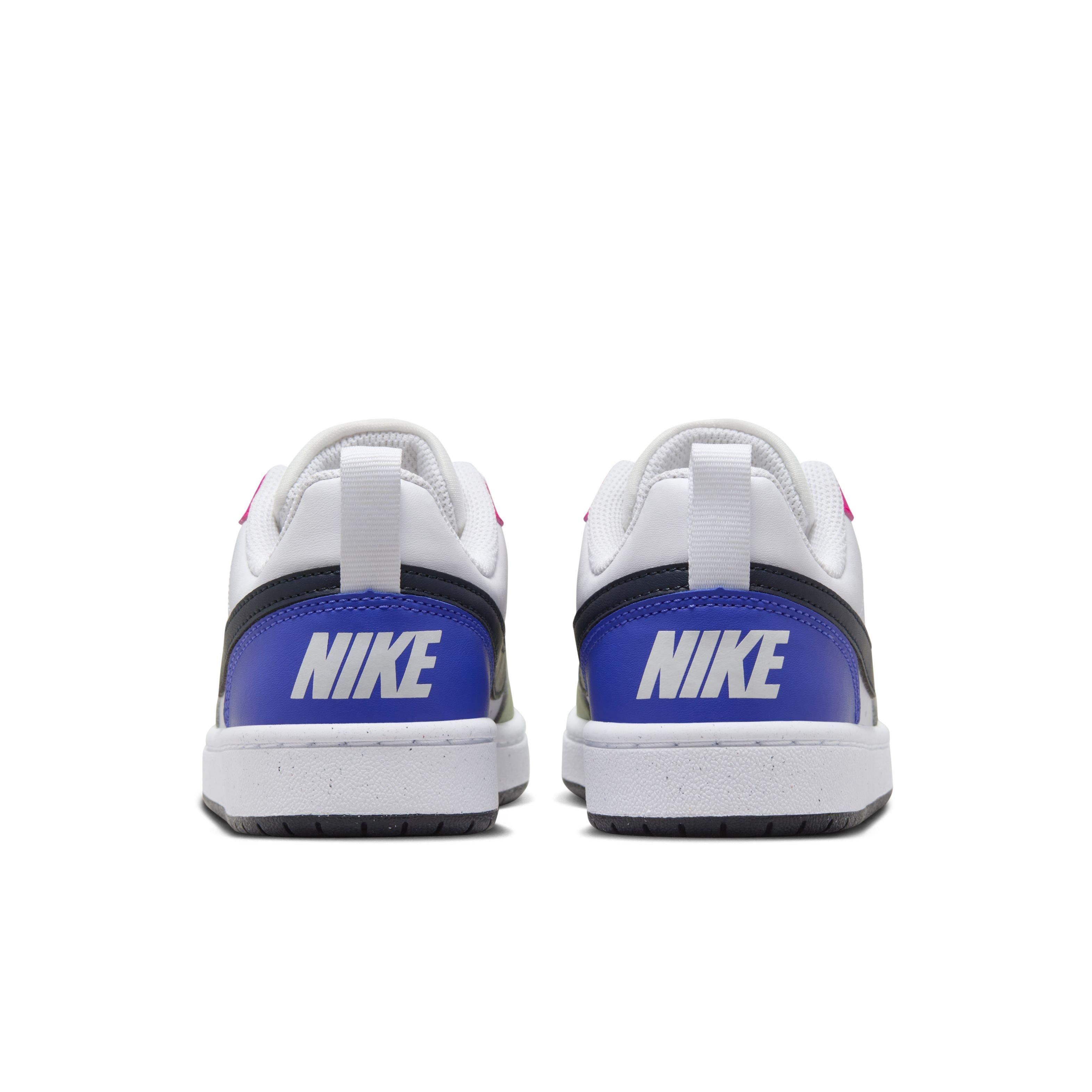 Nike Court Borough Low Recraft "White/Fierce Pink/Light Ultramarine/Dark Obsidian" Grade School Kids' Shoe - WHITE/PINK/LT ULTRAMARINE/DK OBSIDIAN Thumbnail View 5