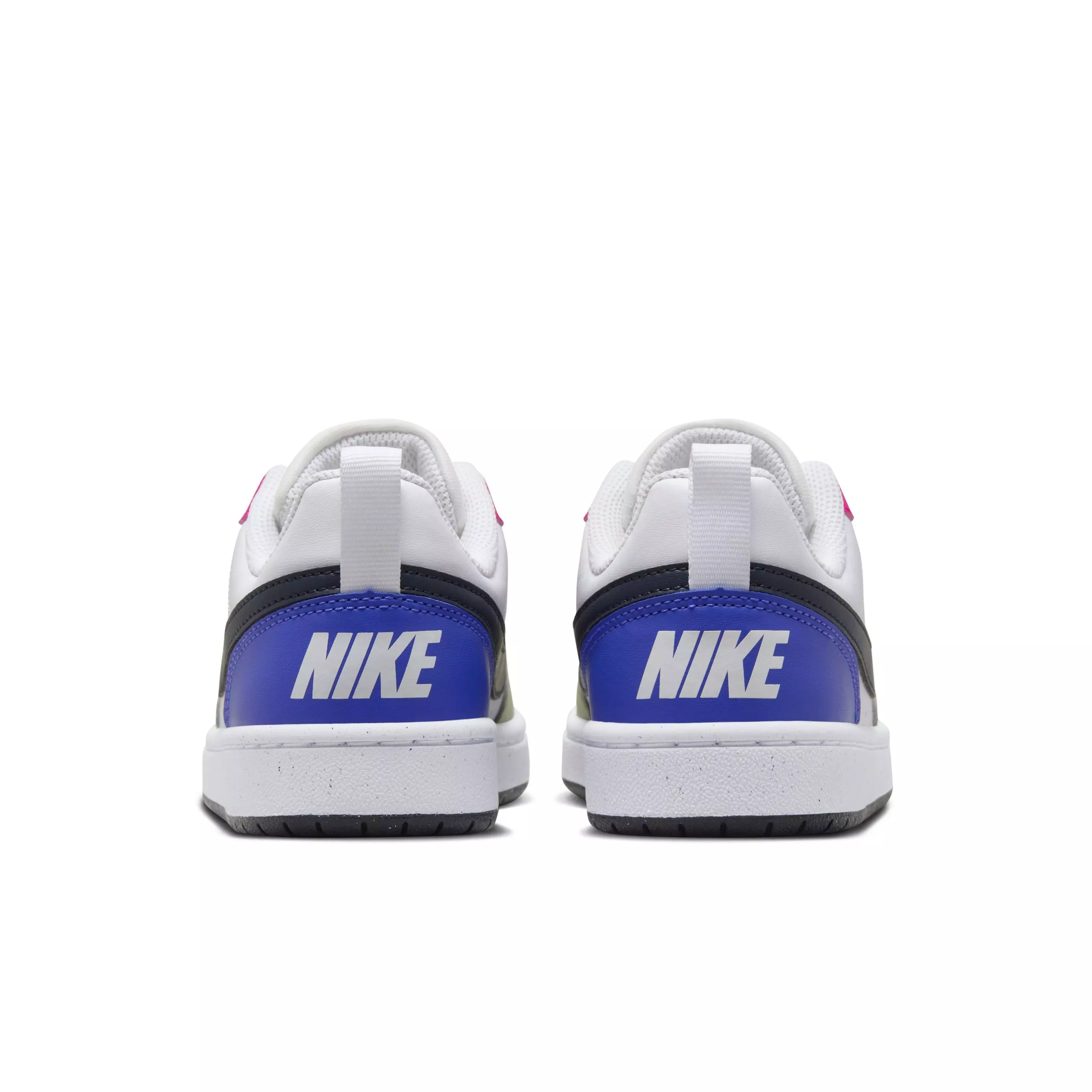 Nike Court Borough Low Recraft "White/Fierce Pink/Light Ultramarine/Dark Obsidian" Grade School Kids' Shoe - WHITE/PINK/LT ULTRAMARINE/DK OBSIDIAN