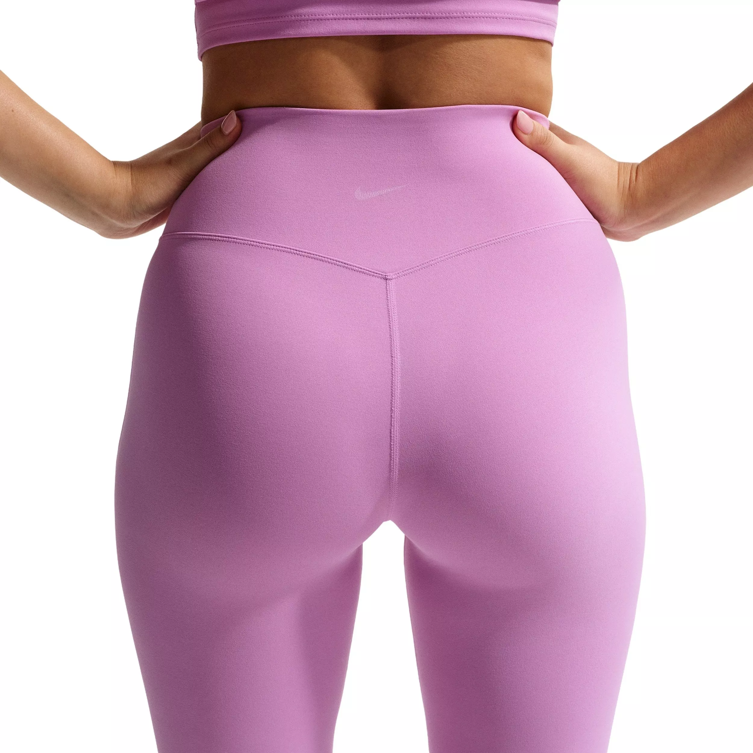 Nike Women's Zenvy High-Waisted Flared Leggings with No Front Seam -Lt Magenta - LT MAGENTA
