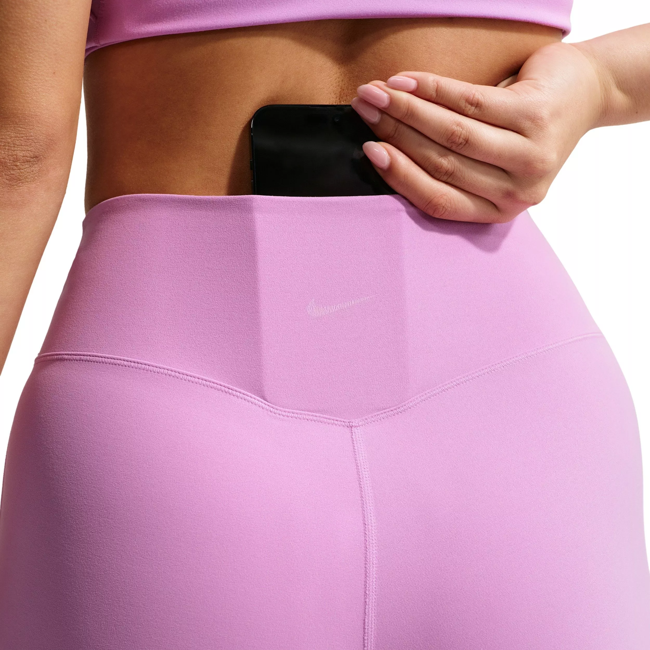 Nike Women's Zenvy High-Waisted Flared Leggings with No Front Seam -Lt Magenta - LT MAGENTA