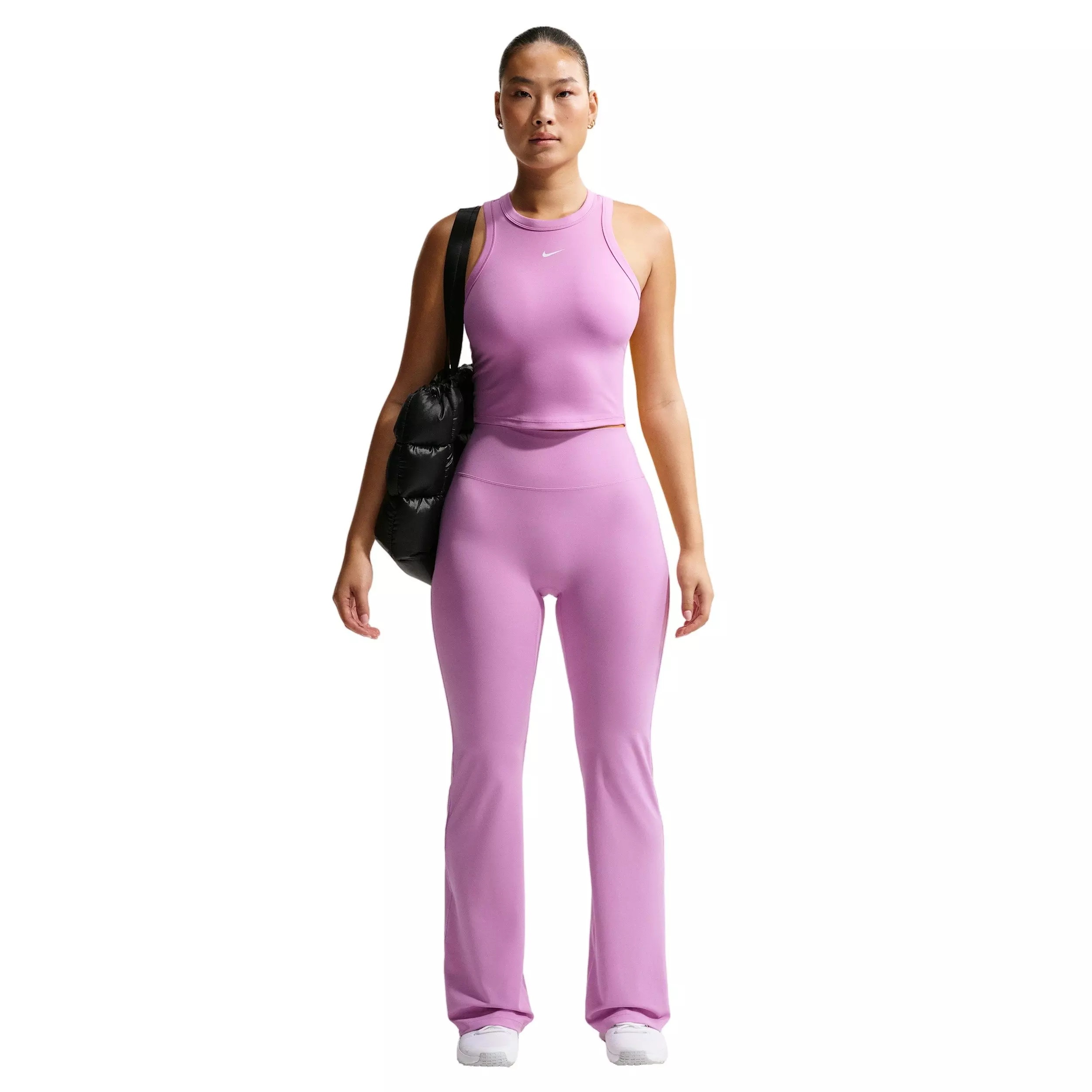 Nike Women's Zenvy High-Waisted Flared Leggings with No Front Seam -Lt Magenta - LT MAGENTA